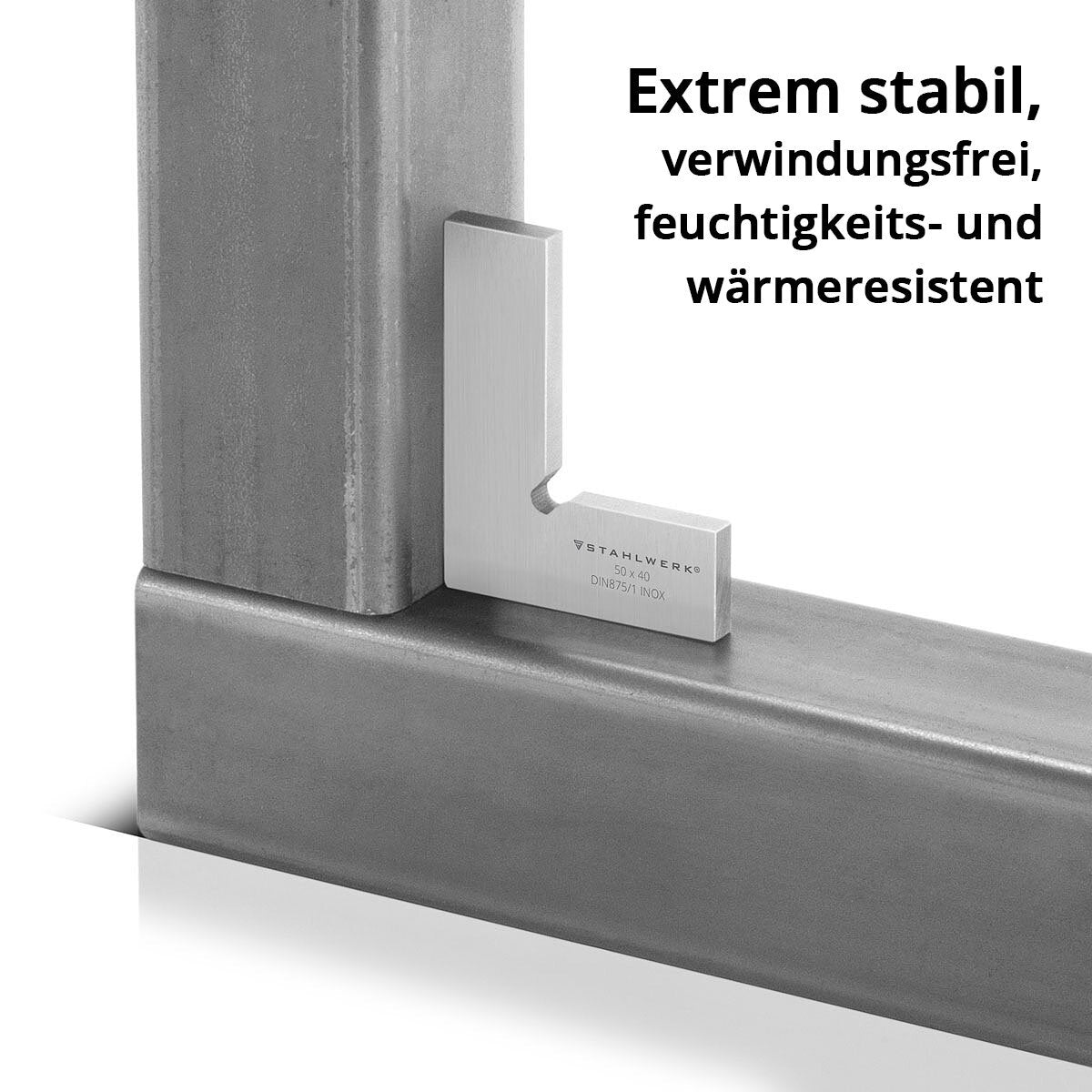 STAHLWERK angolo piatto 90° set da 6 angoli di controllo DIN 875/1 / angolo da fabbro / angolo di battuta / angolo di precisione in acciaio inossidabile