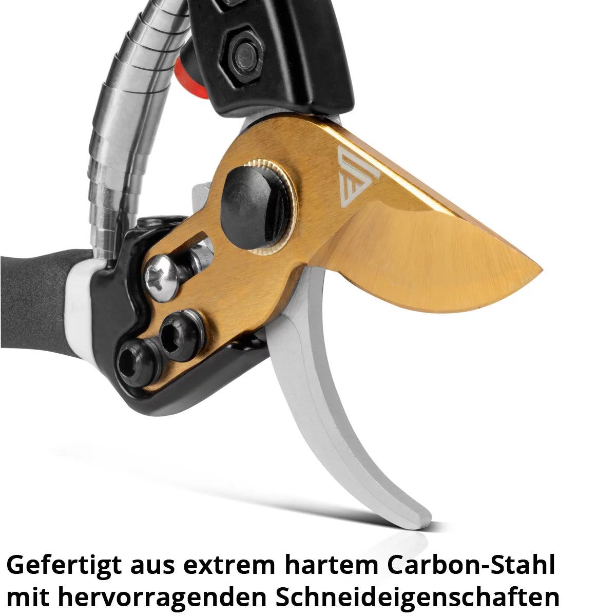 STAHLWERK Gartenschere aus Carbon-Stahl Profi Rosenschere | Rebschere | Gärtnerschere | Bypass-Schere | Pflanzenschere | Blumenschere | Astschere