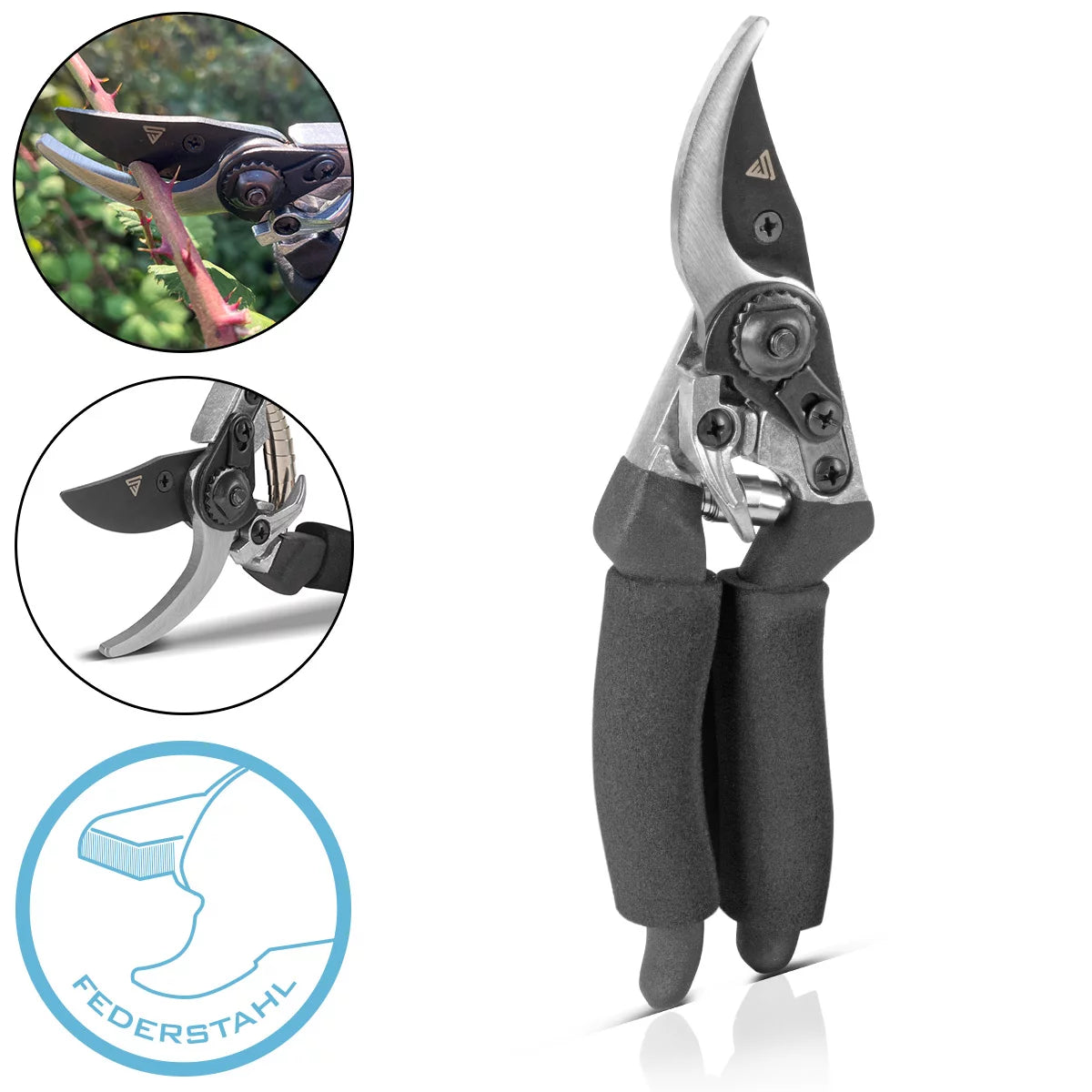 STAHLWERK garden scissors made of spring steel rose scissors | Vine shears | Gardening scissors | Bypass scissors | Plant scissors | Flower scissors | pruning shears