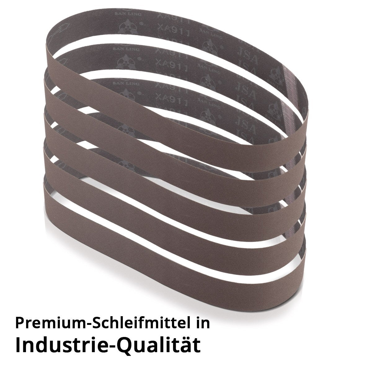 STAHLWERK sanding belt set of 5 with P240 grit 40 x 760 mm universal sandpaper | Fabric sanding belts | Abrasives for pipe belt grinders, belt sanders and sanders