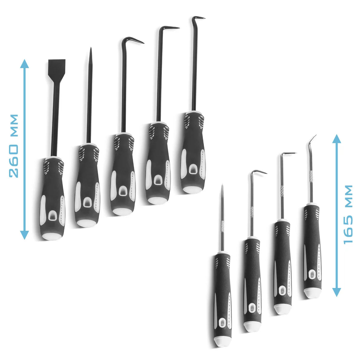 STAHLWERK hook tool set 12 pieces | Hook set | Needle hook | Sealing hook | Car Pick Set | Precision hook | Magnetic Telescope | O-ring tool for removing and inserting seals