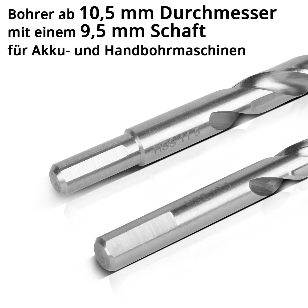 STAHLWERK HSS-Spiralbohrer mit Stufenspitze | 25er Set 1-13 mm | DIN 338 Typ N | HSS-Bohrer-Satz | Profilgeschliffenes Bohrer-Set | Spitzenwinkel 118 Grad | Hochleistungsbohrer für präzise Bohrungen
