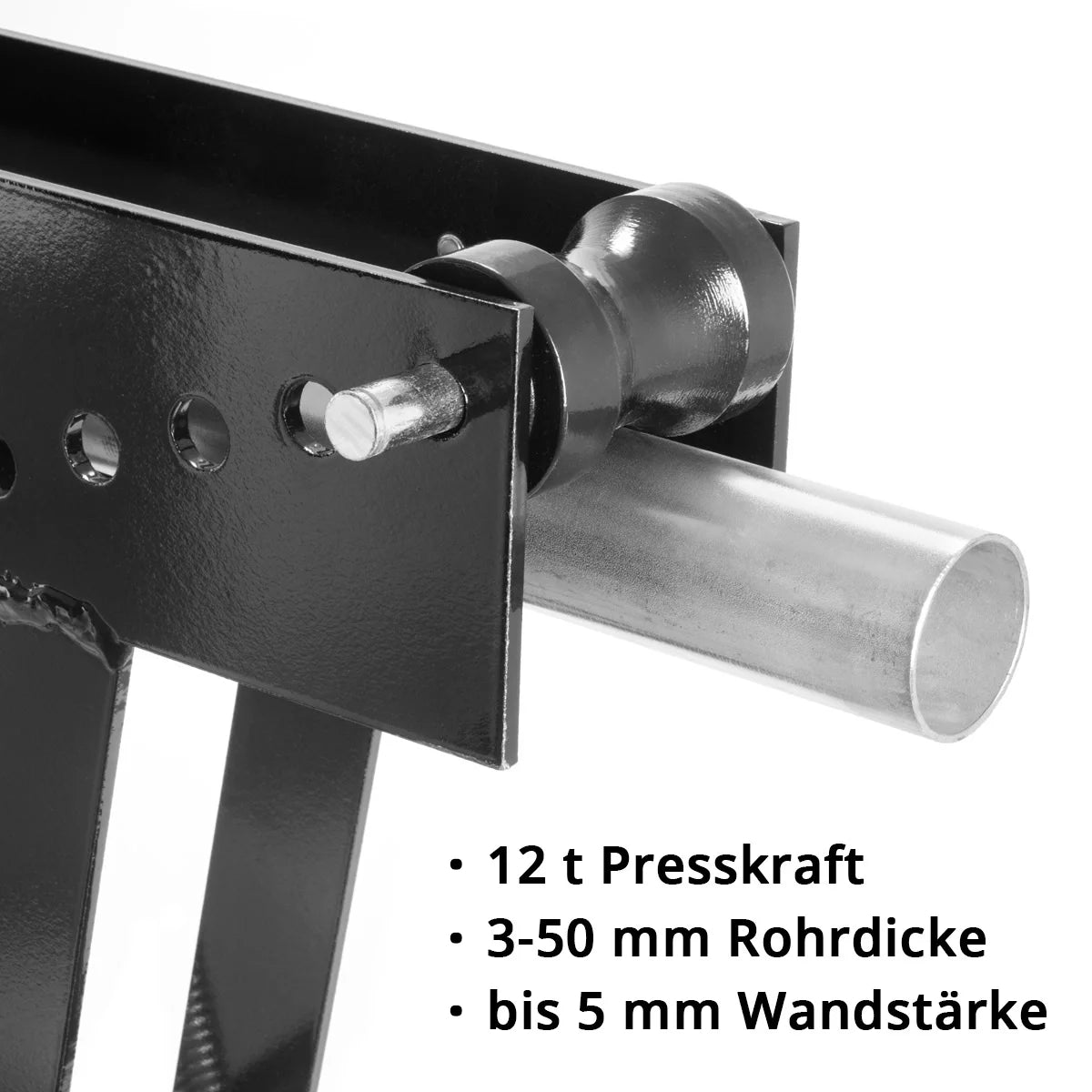 STAHLWERK pipe bending machine up to 90° with 12 t pressing force hydraulic pipe bending device | Pipe bender | Bending machine | Bending device with 6 dies for bending 3-50 mm metal pipes