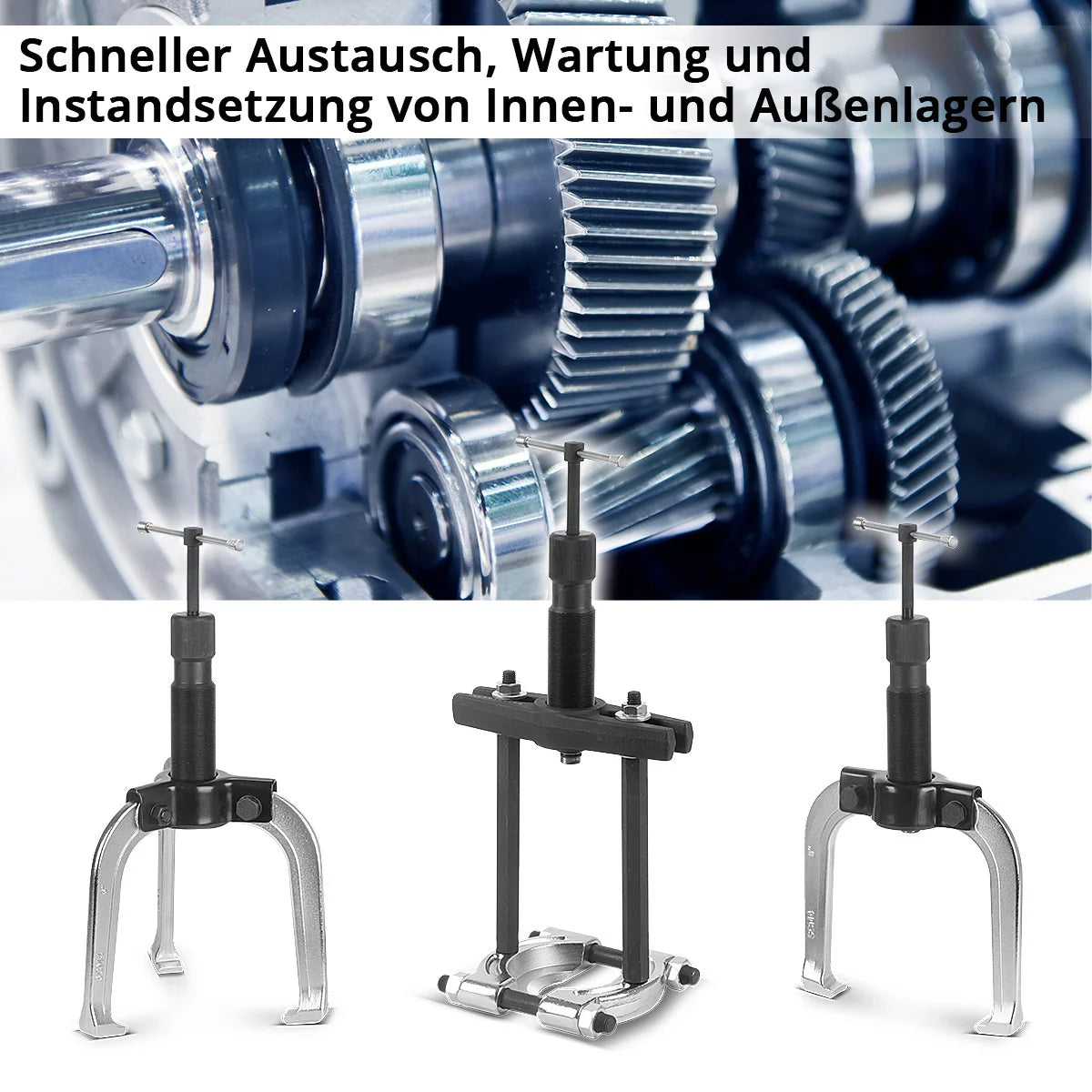 Extractor hidráulico universal STAHLWERK con fuerza de tracción de 10t extractor de cojinetes | Herramienta especial para desmontar rodamientos interiores y exteriores, engranajes, poleas, rotores y embragues.