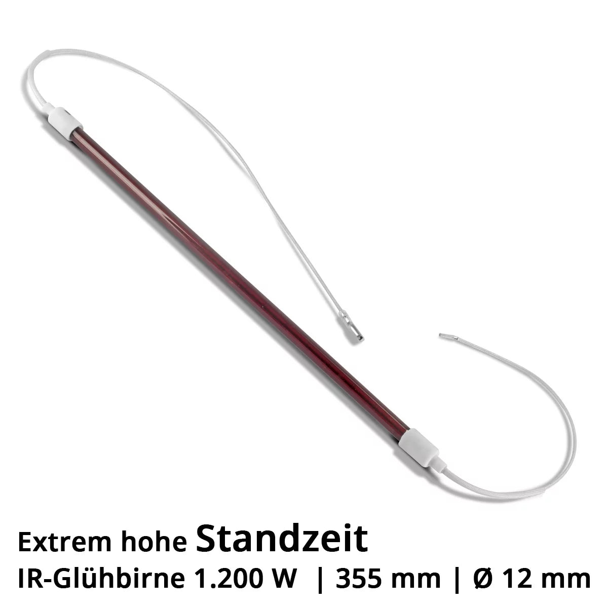 STAHLWERK IR lamp 1,200 W | 355 mm x Ø 12mm for infrared paint dryer| Replacement light with extremely long service life for IR emitters | IR dryer | IR lamps | IR heater