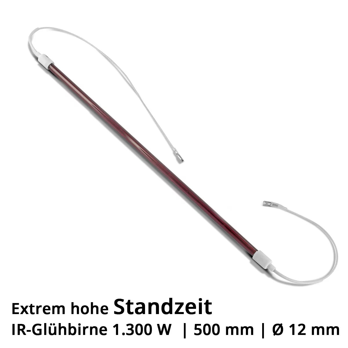 Lampada IR STAHLWERK 1.300 W | 500 mm x Ø 12 mm per essiccatore a infrarossi| Lampada sostitutiva con durata estremamente lunga per emettitori IR | Essiccatore IR | Lampade IR | Riscaldatore IR