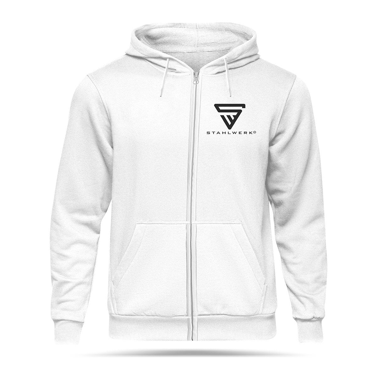 STAHLWERK Jogginganzug Weiß Größe L Tracksuit | Jogger | Trainingsanzug | Sportanzug | Sweatanzug | Fitnessanzug mit Hoodie und Jogginghose