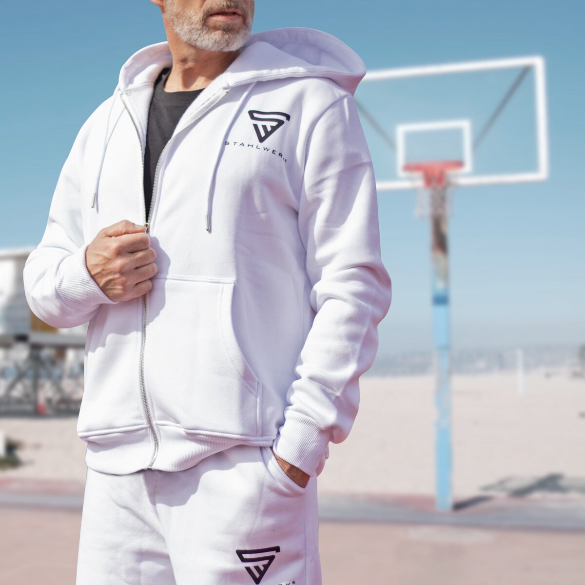 STAHLWERK jogging suit white size XL tracksuit | joggers | Tracksuit | Sports suit | Sweatsuit | Fitness suit with hoodie and sweatpants