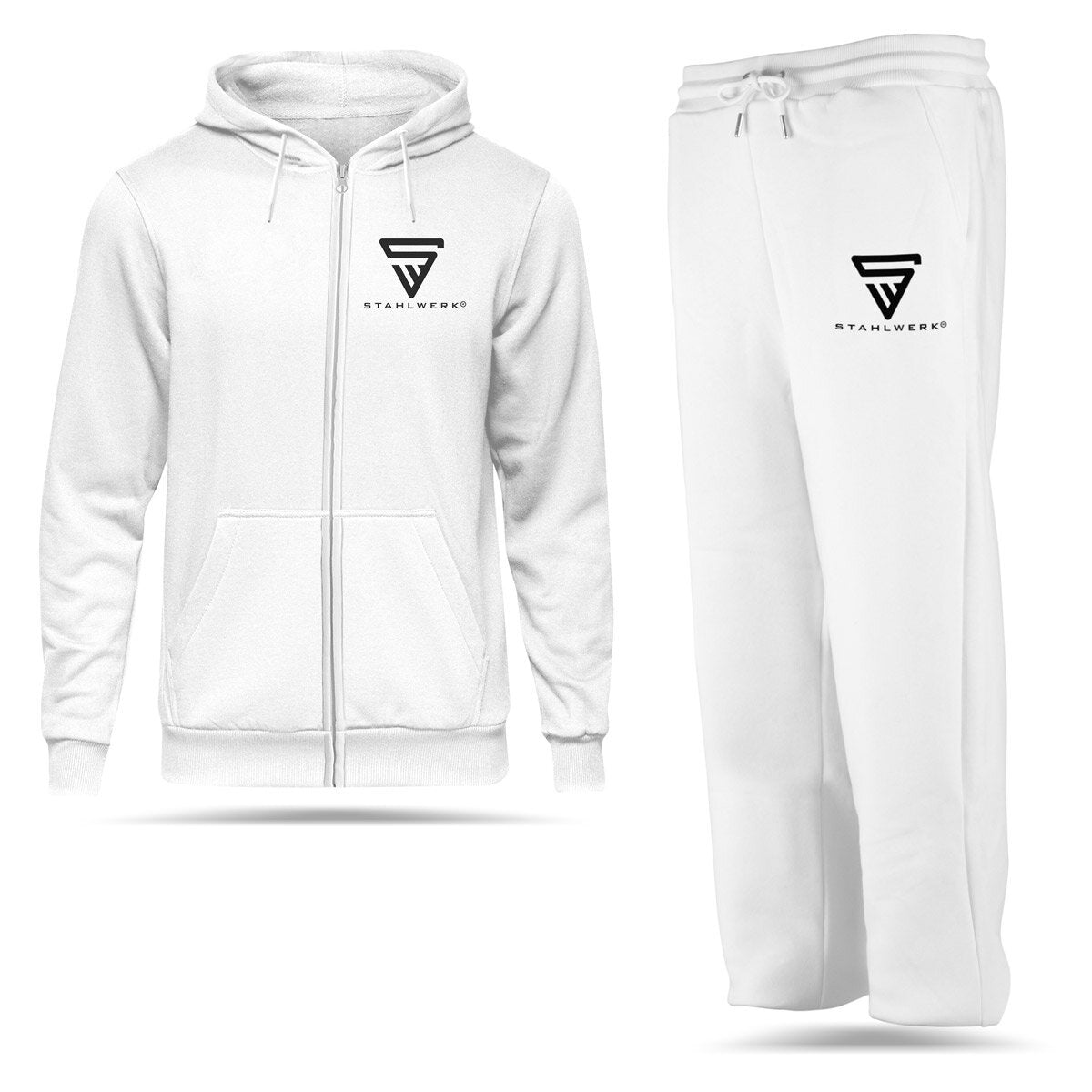 STAHLWERK jogging suit white size XL tracksuit | joggers | Tracksuit | Sports suit | Sweatsuit | Fitness suit with hoodie and sweatpants