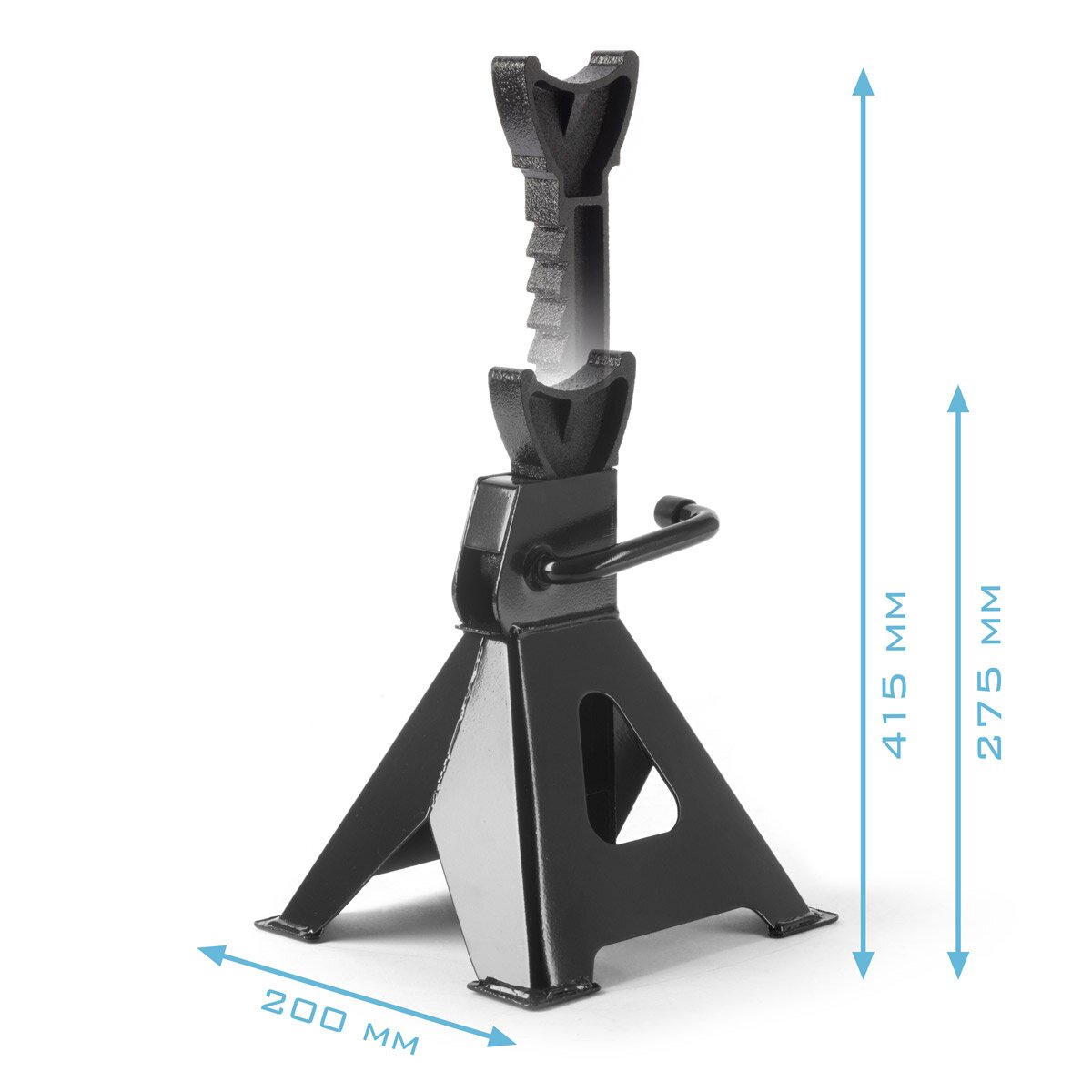 Cavalletto STAHLWERK JS-3 ST set da 2 con portata di 3 t 275 - 415 mm cavalletto per veicoli regolabile in altezza | cric | Supporto per il parcheggio | Telaio di supporto per auto, camion, caravan, caravan, agricoltura