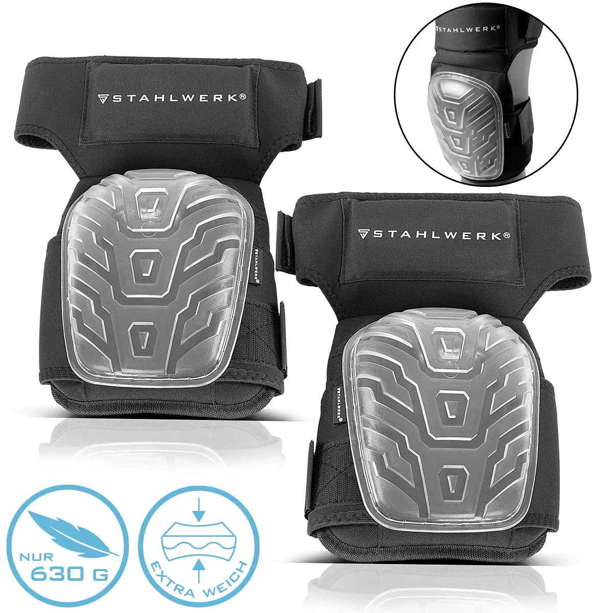 Ginocchiere professionali STAHLWERK | Ginocchiere | Le ginocchiere mantengono la loro forma, sono altamente elastiche e resistenti all'abrasione con un elevato livello di comfort