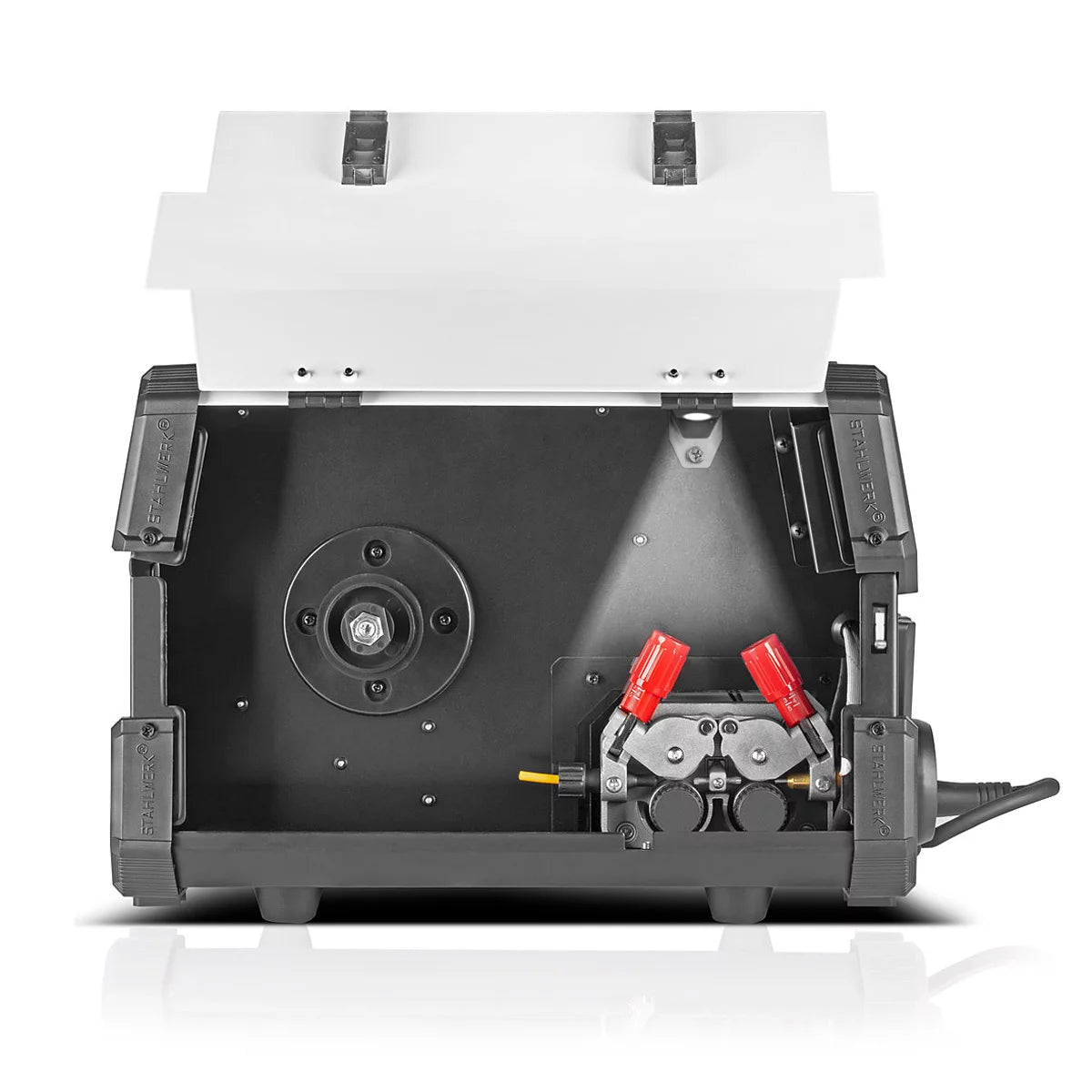 STAHLWERK Kombi-Schweißgerät CTM-250 Puls Pro 6-in-1 Schutzgas-Schweißgerät 200 A | Puls-Funktion | Synergischer Drahtvorschub | Integrierter 45 A Plasmaschneider CUT| WIG | MIG MAG | PULS | MMA| FLUX