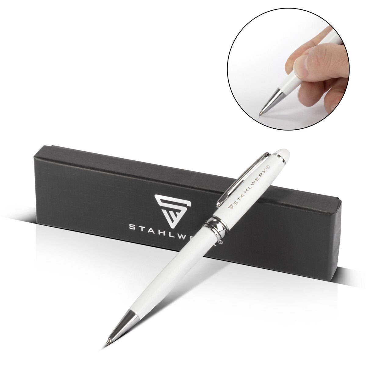 Stylo à bille STAHLWERK avec gravure stylo à bille premium | Stylo | Coolie | Instrument d'écriture avec clip de maintien et emballage cadeau élégant