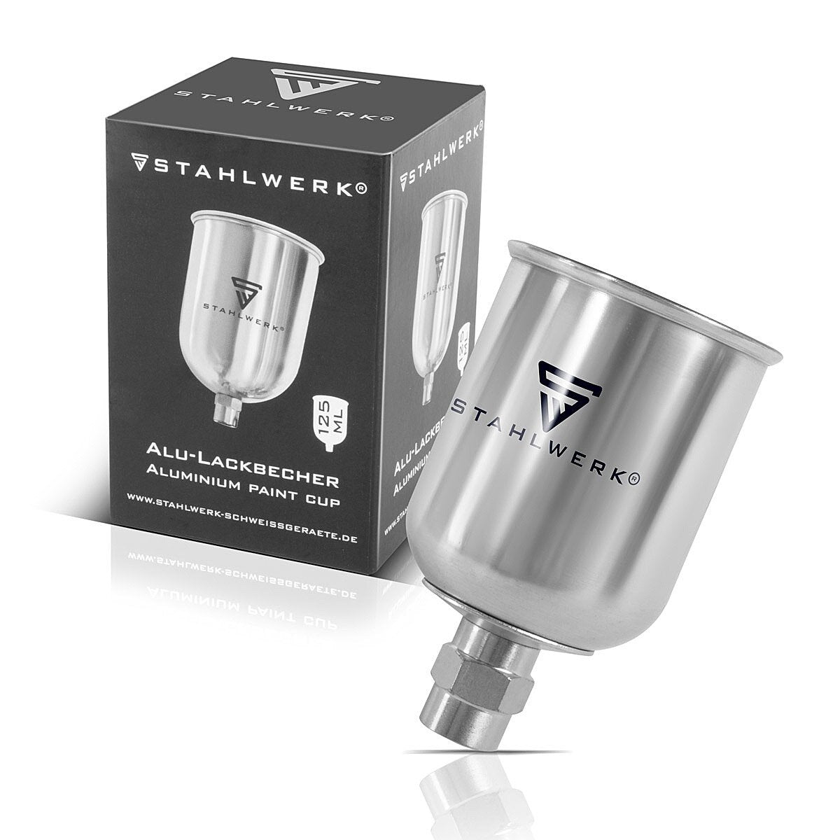 STAHLWERK aluminum paint cup / flow cup 125 ml paint cup for paint gun / spray gun / spray gun / spray gun