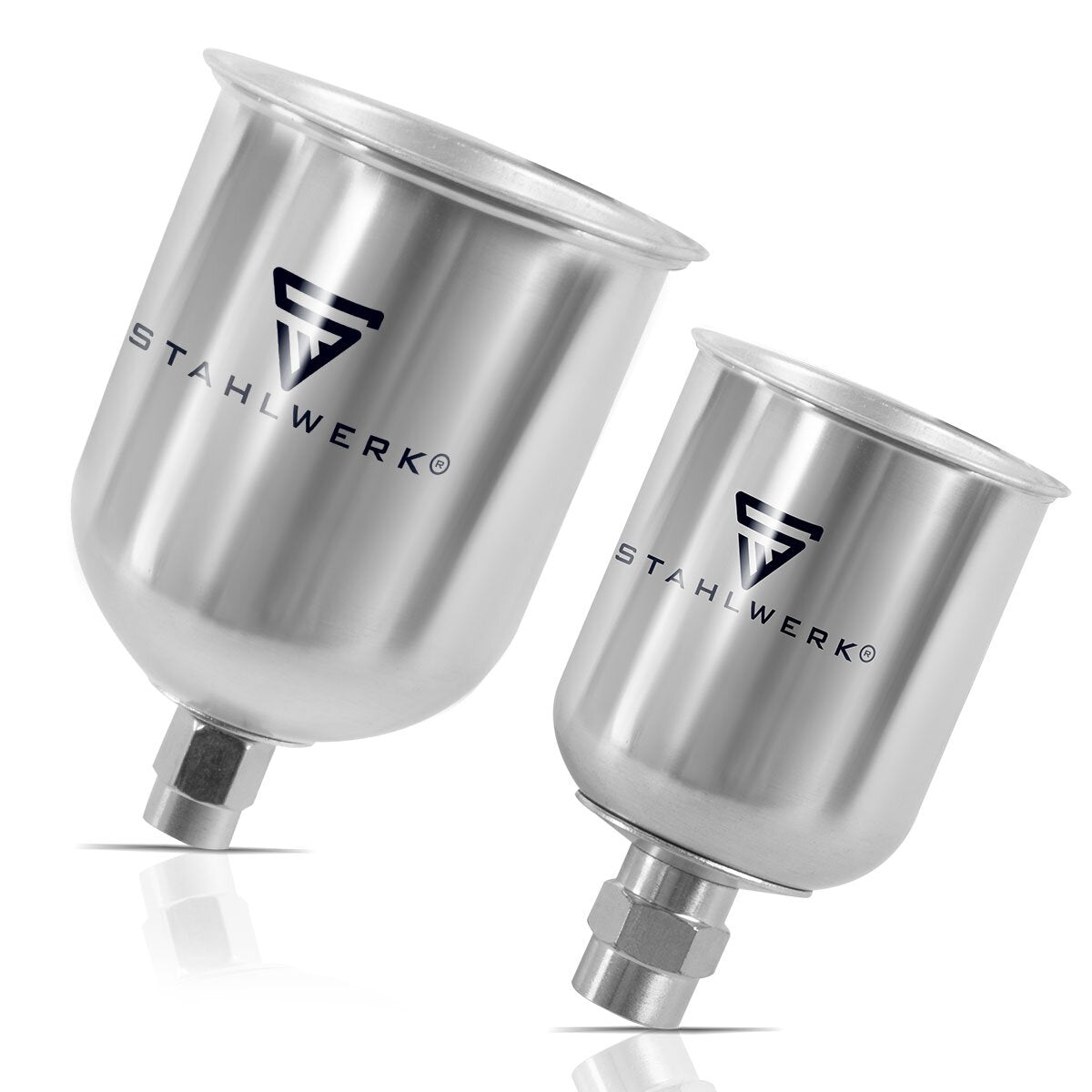 STAHLWERK aluminum paint cup set 125 ml / 600 ml paint cup for paint gun / spray gun / spray gun / spray gun