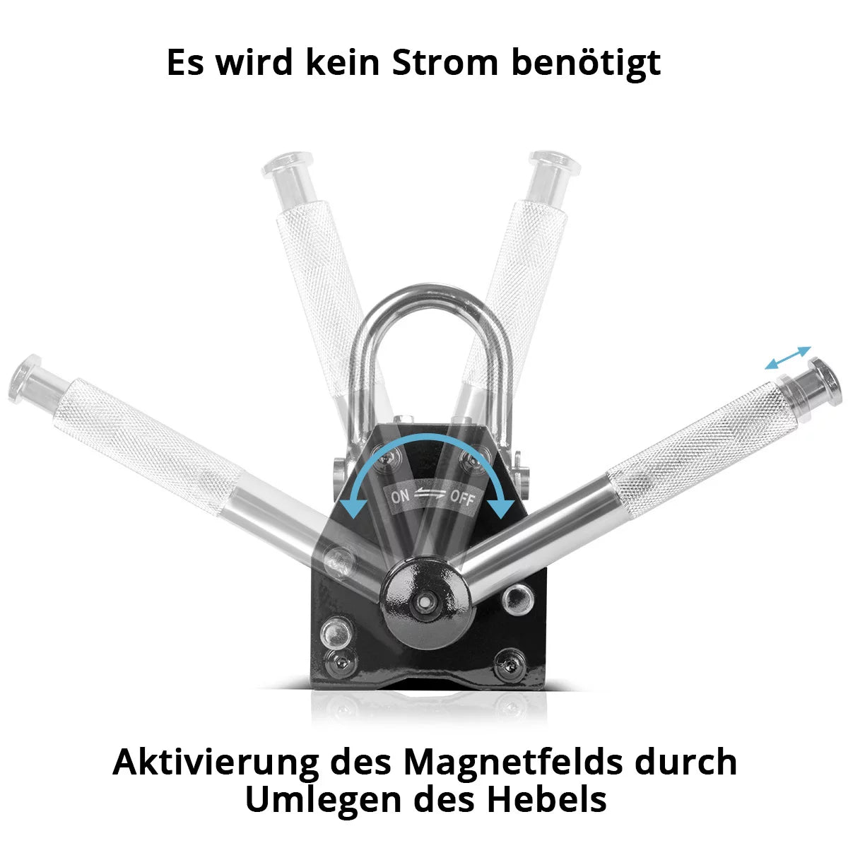 Magnete di sollevamento STAHLWERK con portata di 100 kg / 220 lbs e forza di trazione di 350 kg / 771 lbs magnete per gru comandato manualmente | Sollevatore magnetico | magnete di sollevamento
