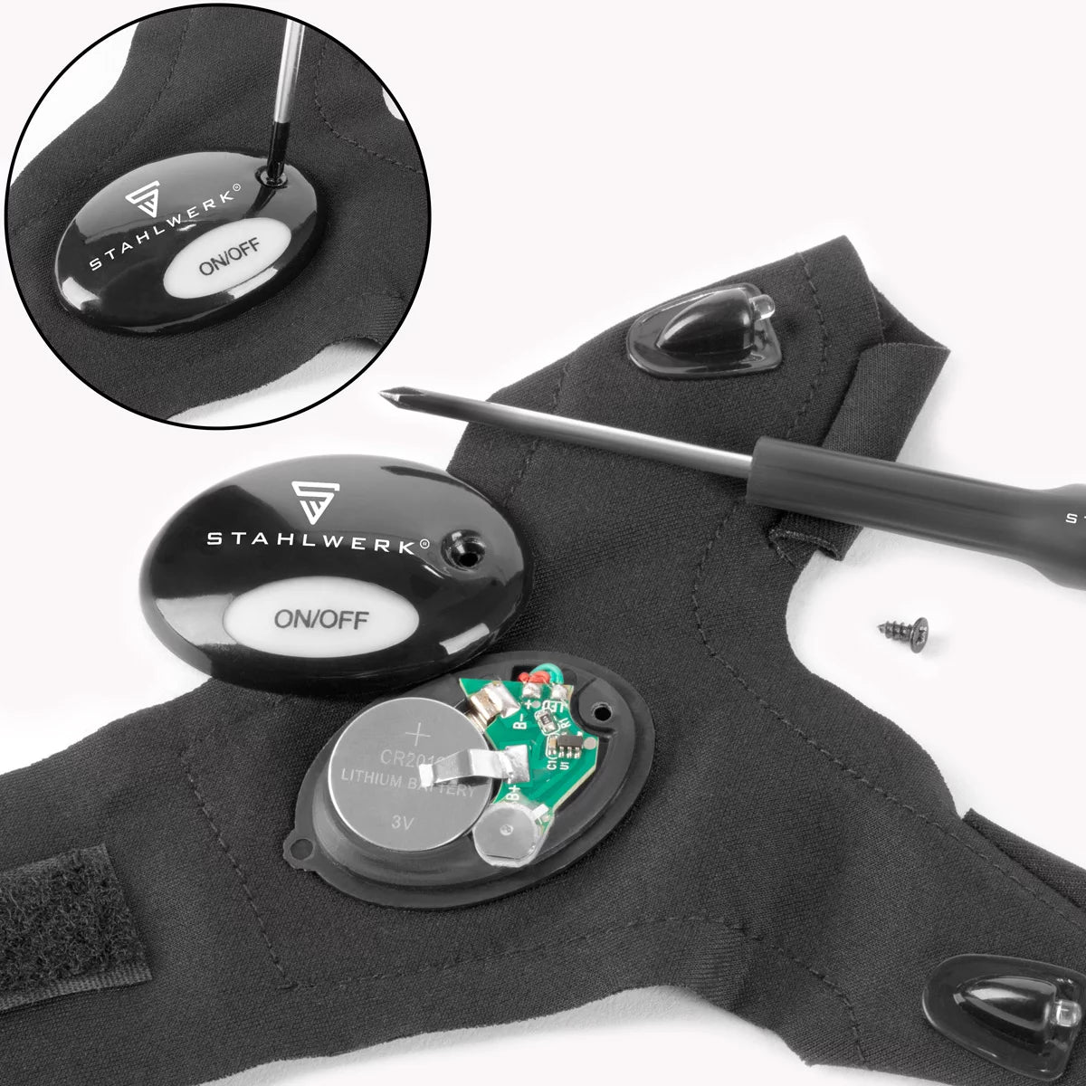 STAHLWERK LED-Handschuhe 2er Set | Helles Licht und freie Hände bei Reparaturen oder Montagearbeiten | Arbeitshandschuhe mit Licht | Universell einsetzbar | Einheitsgröße I Ideal für Mechaniker und Handwerker
