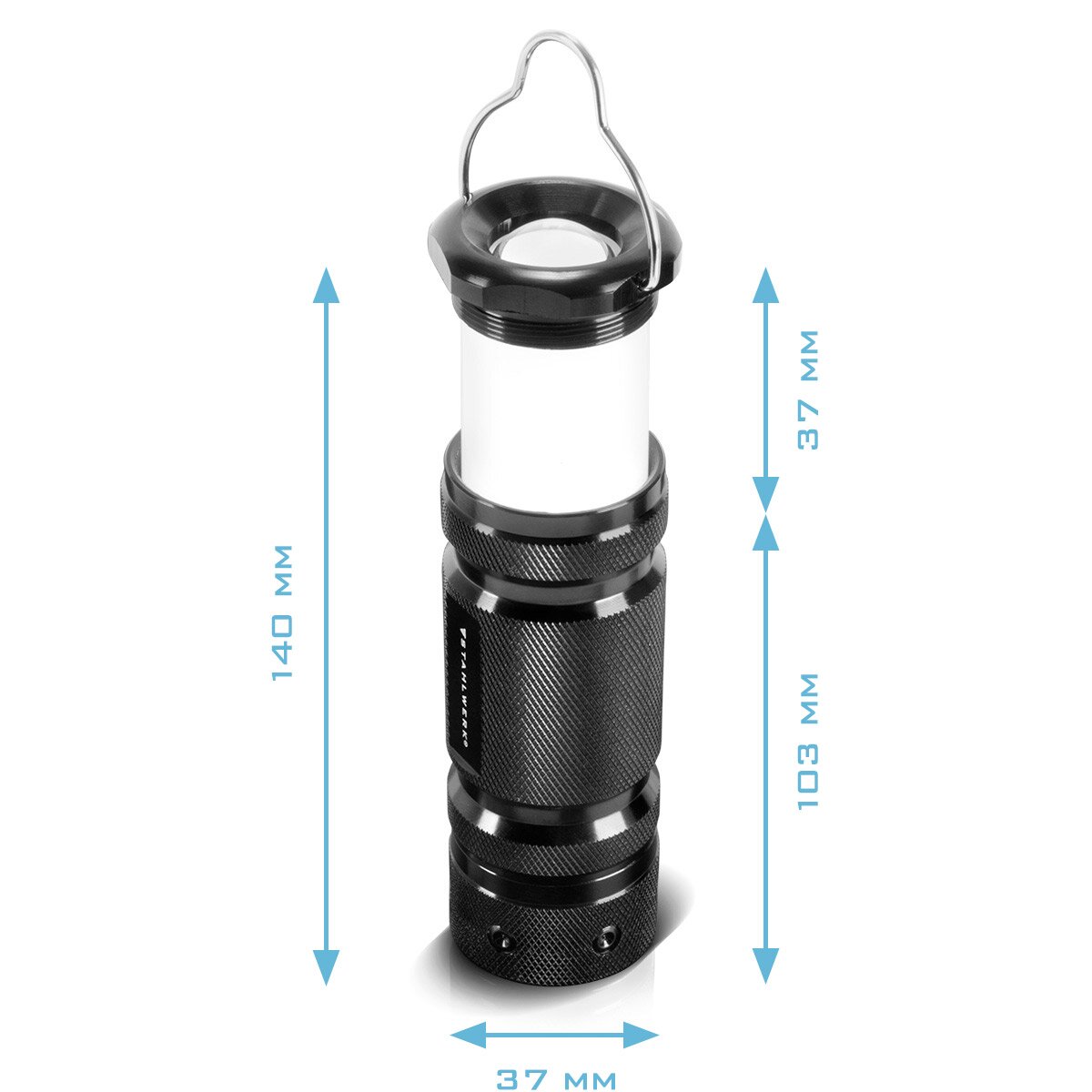 Torcia LED STAHLWERK con 6 modalità, asta telescopica estensibile a 360° / luce LED / luce LED / lampada LED / lanterna LED con alloggiamento in alluminio di alta qualità