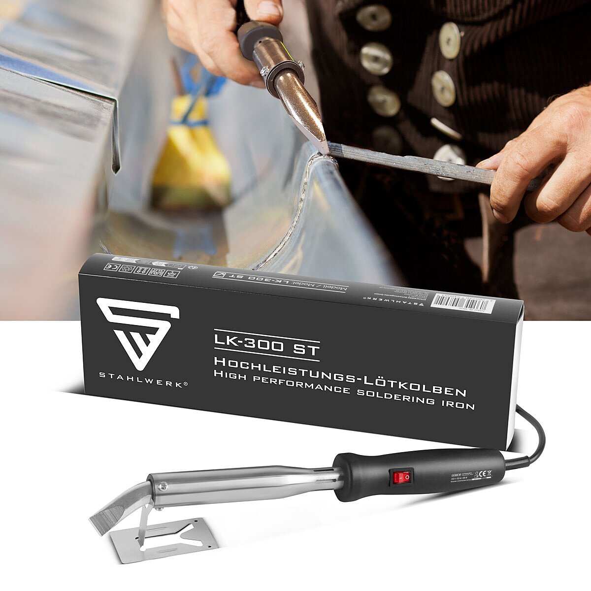STAHLWERK high-performance soldering iron LK-300 ST electric soldering device | Soldering station | Soldering gun with 300 W power and 500°C peak temperature for soldering and desoldering