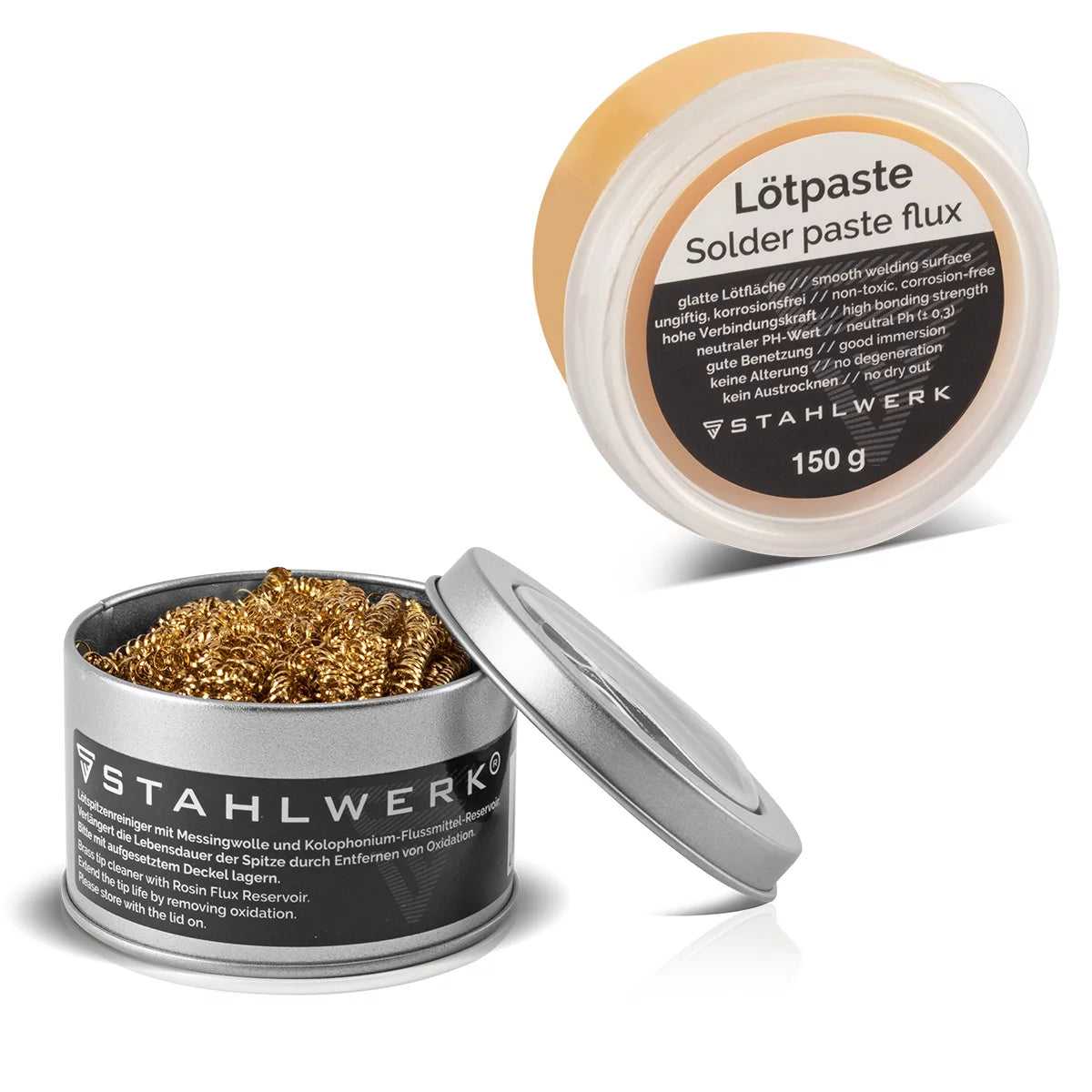STAHLWERK Lötzubehör Set mit Lötkolbenspitzen-Reiniger Lötpaste 150 g