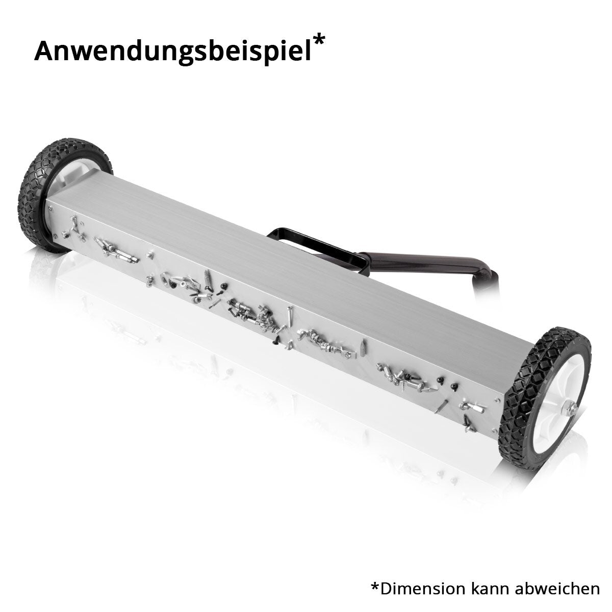 STAHLWERK Magnet-Bodenkehrer MBK-30 ST mit 762 mm Breite und 20 kg Fassungsvermögen, Magnetbesen / Spänesammler / Magnetische Kehrmaschine für Metallspäne, Schrauben, Nägel und andere magnetische Kleinteile