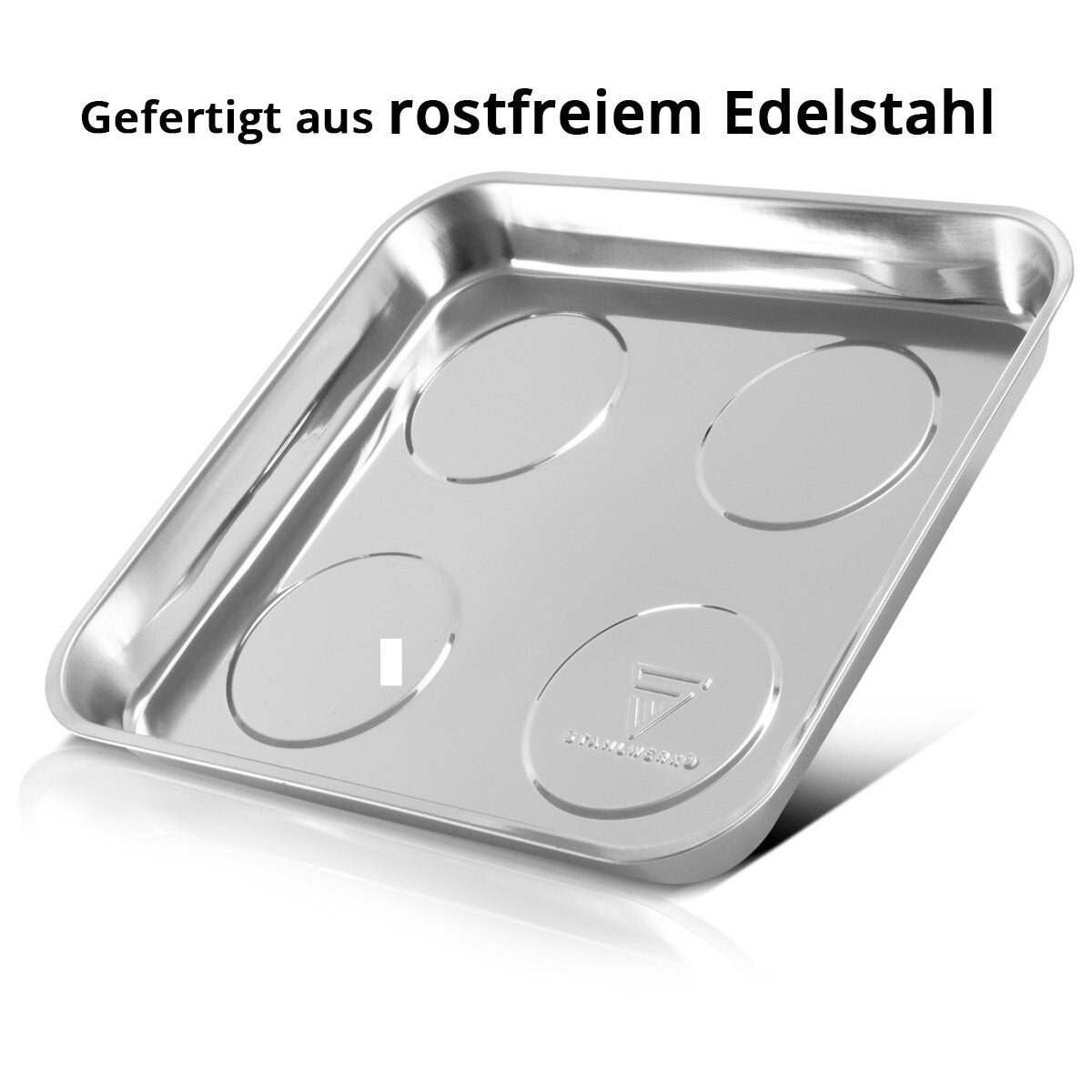 Bandeja magnética STAHLWERK MS-30 ST 270 x 292 x 30 mm placa magnética | Carcasa de tornillo | Bandeja adhesiva | Bandeja magnética | Cuenco magnético de acero inoxidable con fuerte poder de sujeción para tornillos, clavos y herramientas.
