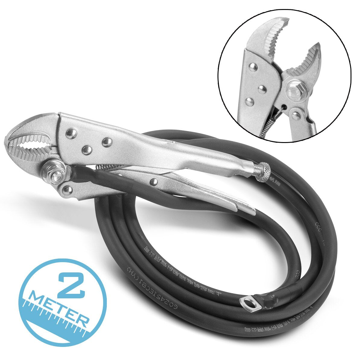 STAHLWERK ground cable | Earth clamp 2 m for dent spotter | Dent lifter | Spot welder | Smart Repair Dent Removal Tool | Spotter accessories