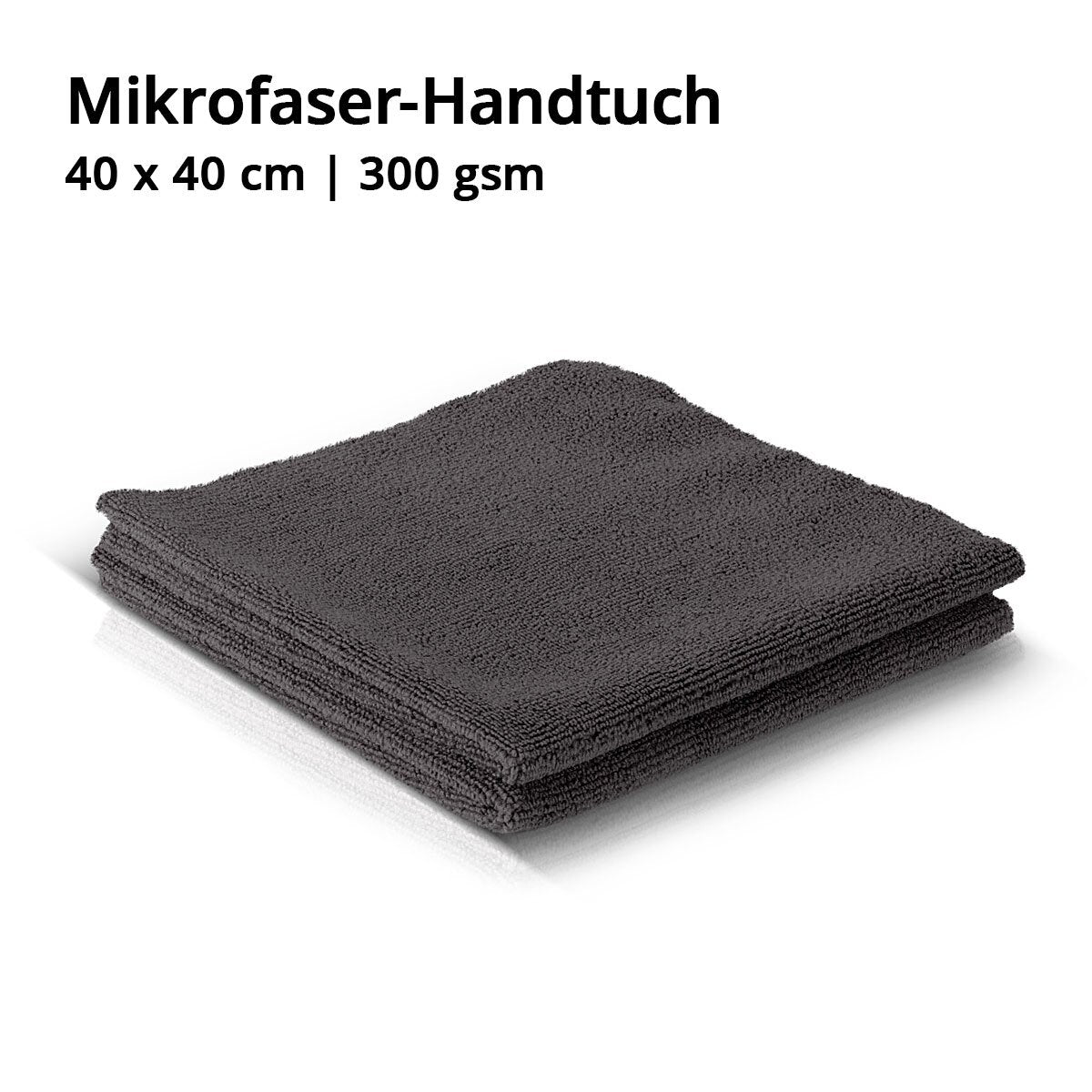 STAHLWERK set di 10 asciugamani in microfibra 40 x 40 cm 300 g/m² asciugamani asciutti | Panno per la pulizia | Panno per lucidare | panno per la pulizia | Panno per la cura | Panno in microfibra | nero