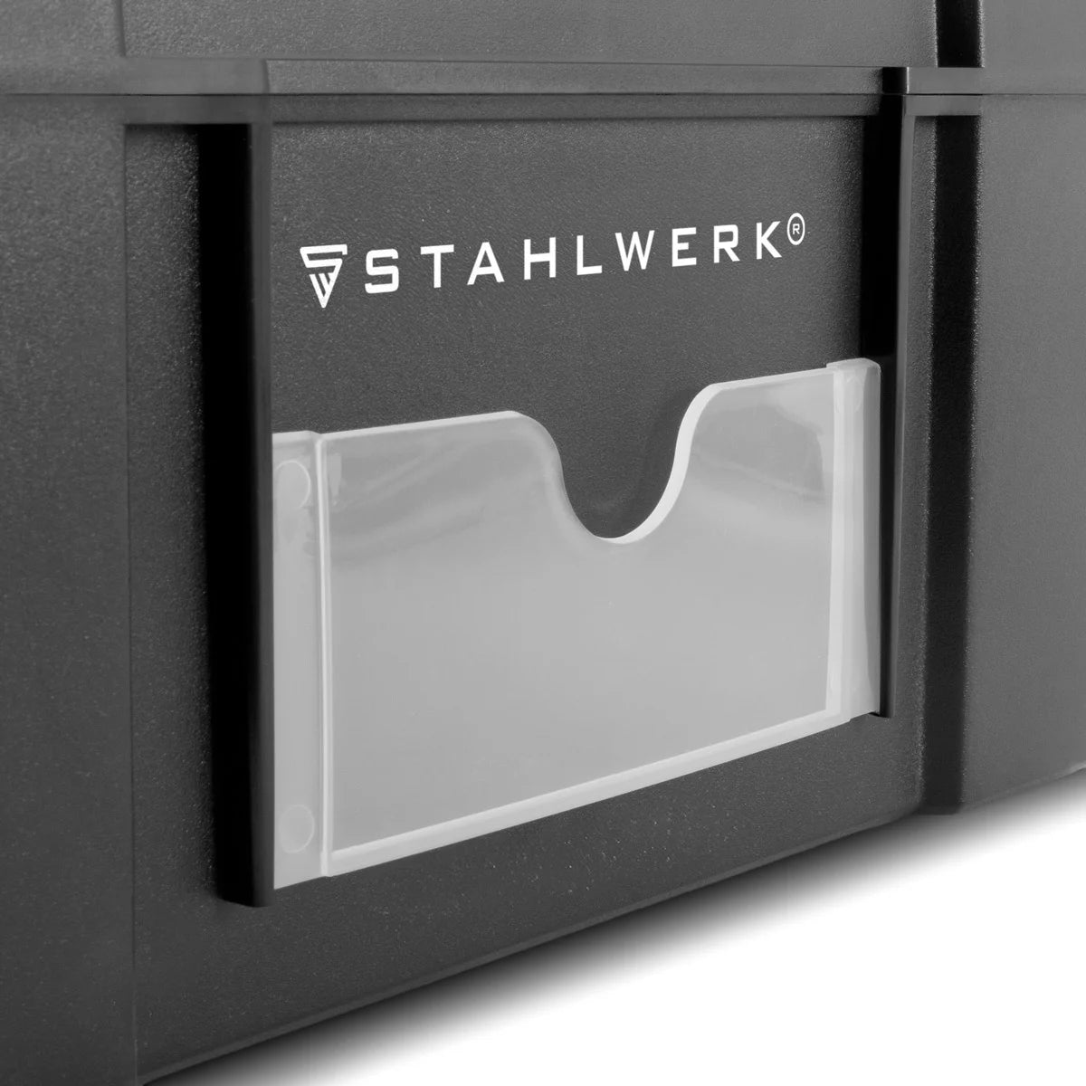 STAHLWERK Toolbox Set | 3 stapelbare Werkzeugkisten | Mobiler Werkzeug-Organizer mit Schubfach und Rollbrett | Flexibles Modul-System mit robusten Sortimentsboxen | Werkzeugtrolley
