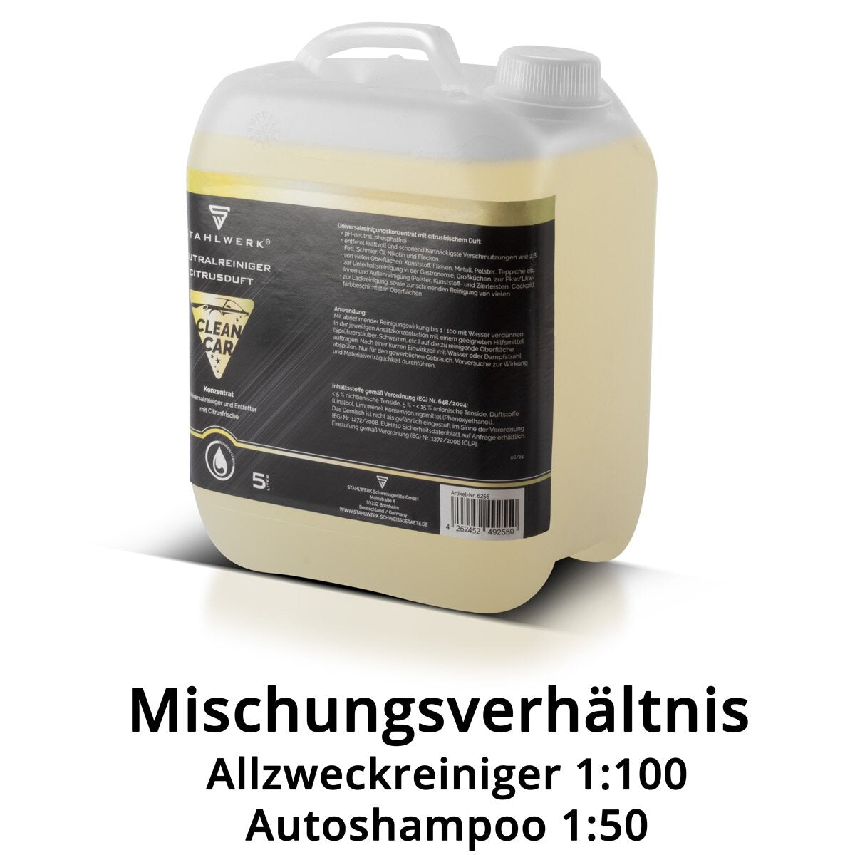 STAHLWERK Universalreiniger-Konzentrat mit Citrus-Duft 5 Liter Kanister kraftvoller Reiniger | Reinigungsmittel | Schaumreiniger | Allzweckreiniger | Reinigungs-Konzentrat | Neutralreiniger für Reinigungspistolen