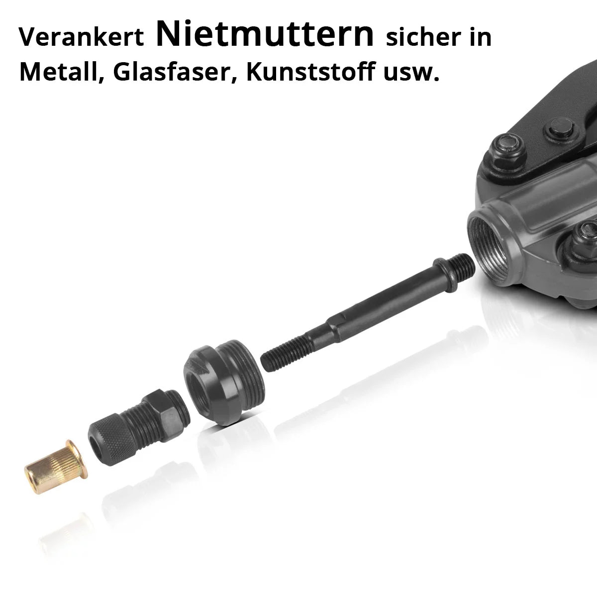 STAHLWERK Nietmuttern- und Blindnietenzangen Set 85-teilig | vielseitige 2-in-1-Nietzange zum Setzen von Blindnieten und Nietmuttern | Multifunktionszange im praktischen Koffer | hochwertiges Nietwerkzeug inkl. Nieten und Gewindedornen