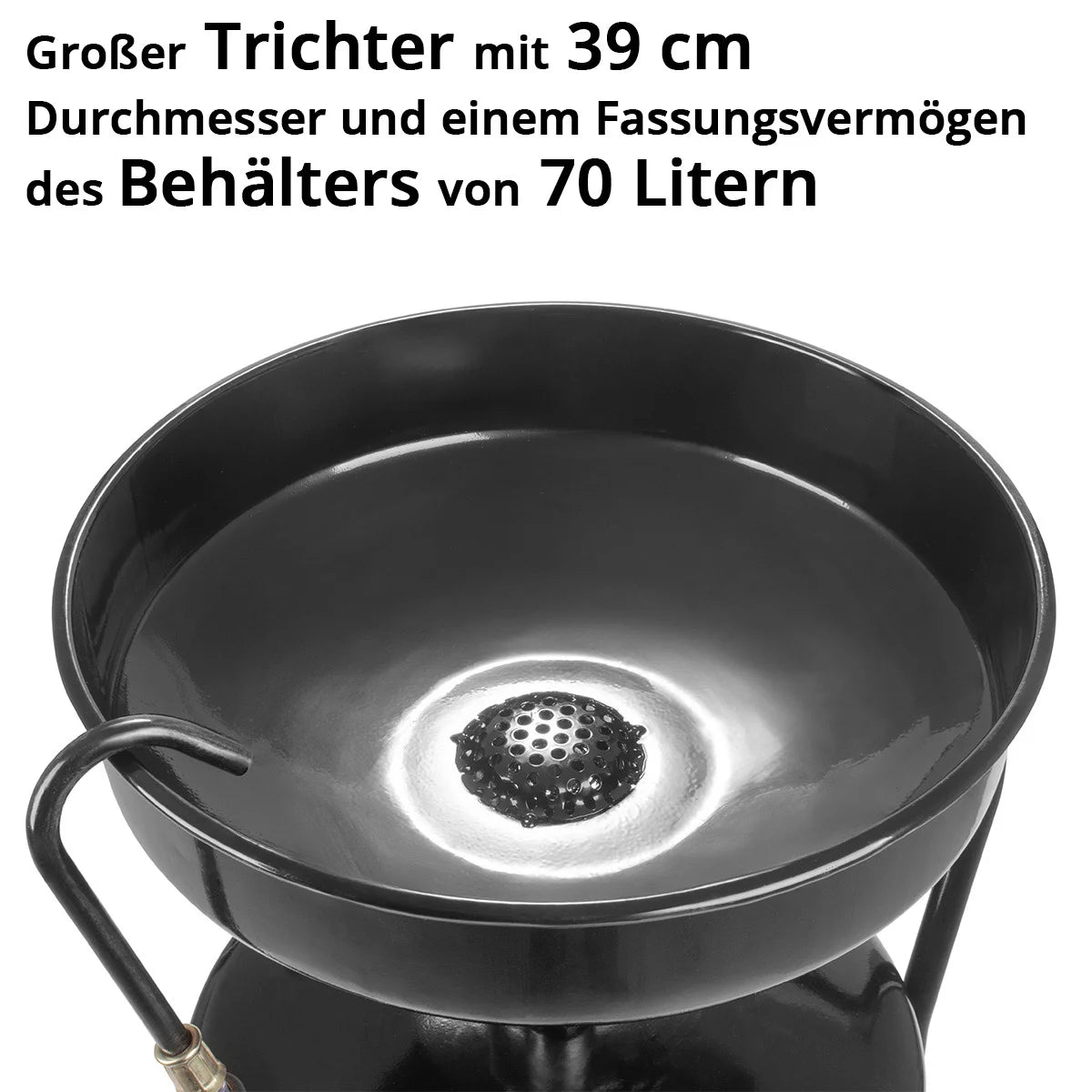 STAHLWERK oil extractor OD-70 ST with 70 l capacity | Mobile oil collector and waste oil truck | Oil collection trolley with oil separator | Oil drain device for collecting used oil