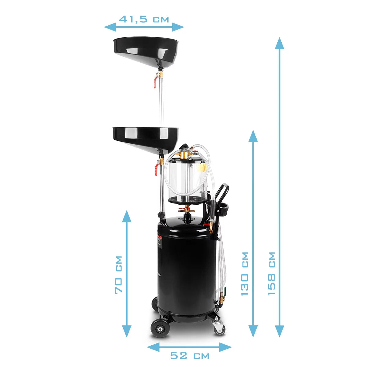 STAHLWERK oil extraction system OD-71 ST with 80 l capacity | Oil collection container | Oil collection truck | Mobile oil separator | Oil drain device with antechamber to collect used oil