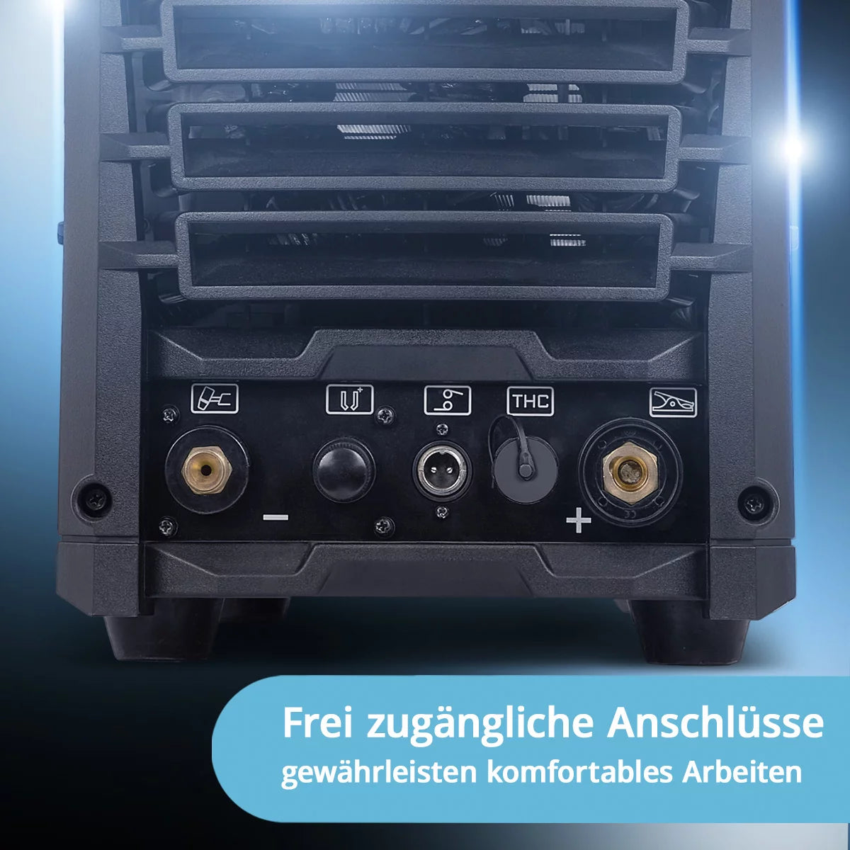 STAHLWERK Plasmaschneider CUT 100 Pro Vollausstattung | 100 A Inverter-Plasmaschneider | HF-Pilotzündung | Digitalanzeige | THC-Schnittstelle für CNC | Schneidleistung bis 44 mm | Plasma Cutter mit 2T/4T-Funktion