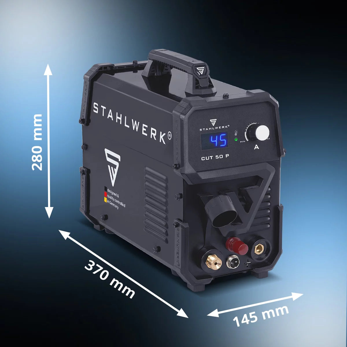 STAHLWERK Plasmaschneider CUT 50 P | 45 A Inverter-Plasmaschneider | HF-Pilotzündung | Digitalanzeige | Schneidleistung bis 15 mm | Smart-Kühlung