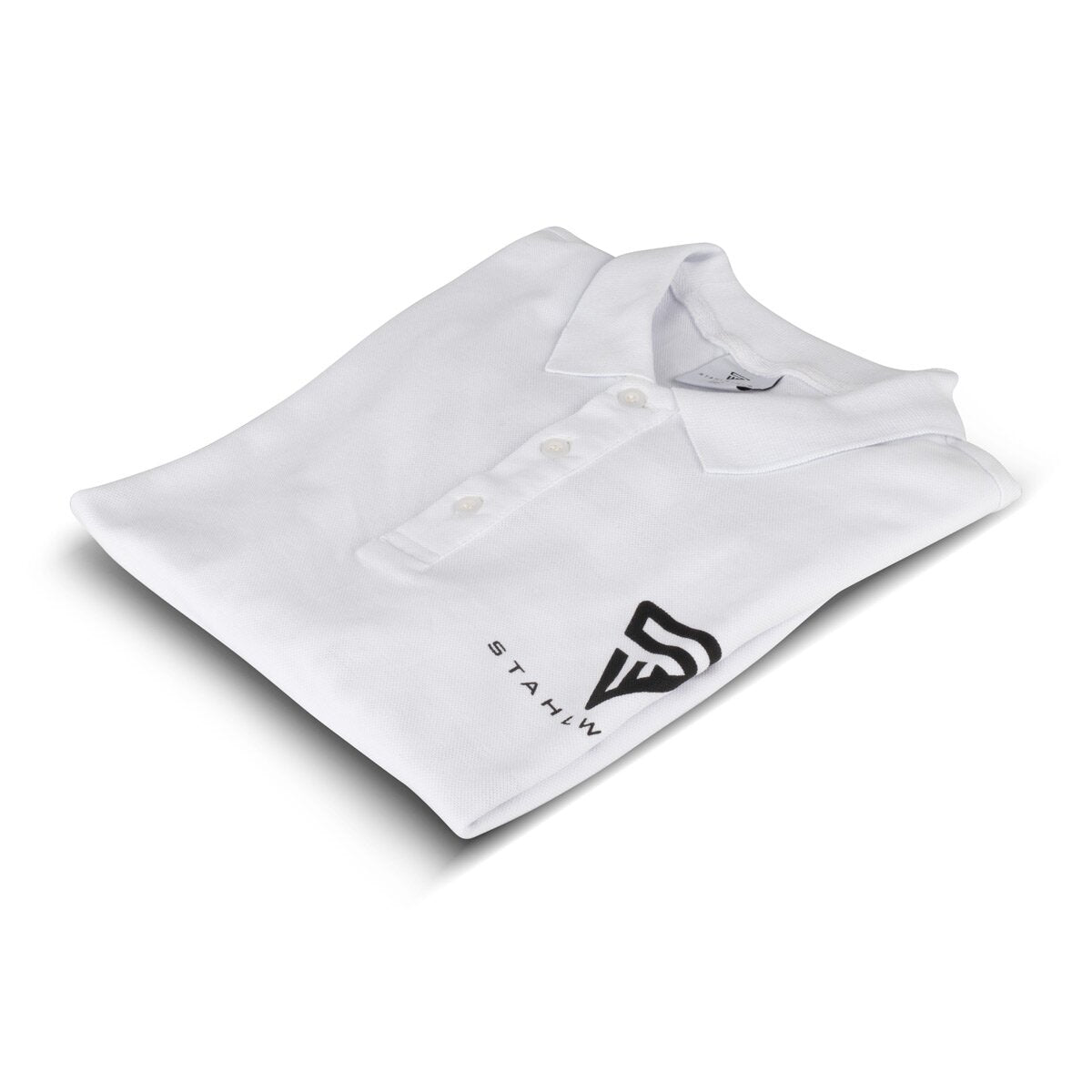 Polo STAHLWERK talla XL polo blanco de manga corta con logo estampado confeccionado en 100% algodón