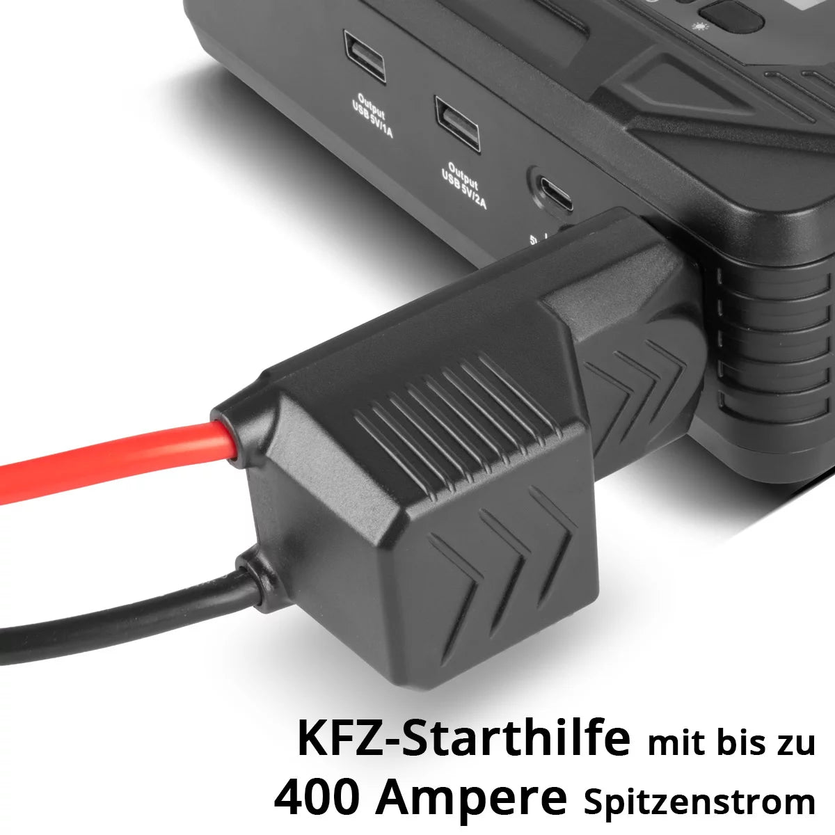 STAHLWERK PB-1400 ST | Power bank jump starter 400 A, 14,000 mAh | For petrol and diesel engines | Mobile compressor with 3.5 bar working pressure and LED light | USB charger and jump starter in one