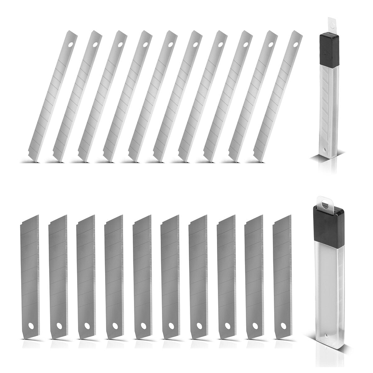 STAHLWERK Cuttermesser 4er Set mit Ersatzklingen Profi Cutter | Teppichmesser | Sicherheitsmesser | Paketmesser | Kartonmesser