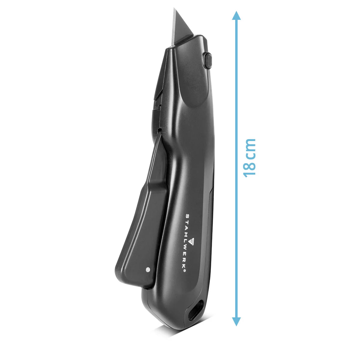 STAHLWERK cutter knife UCM-19 ST set of 3 with quick-change blade, automatic blade retraction and safety lock cutter | Carpet knife | Safety knife | Parcel knife | Box cutter