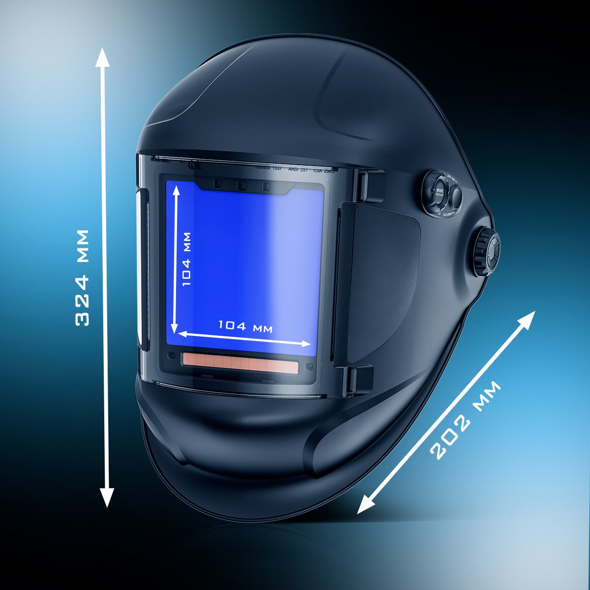 STAHLWERK automatic welding helmet TITAN 3-in-1 welding helmet | Welding mask with true color reproduction, job memory, automatic darkening DIN 4 to DIN 14 and optical class 1/1/1/1