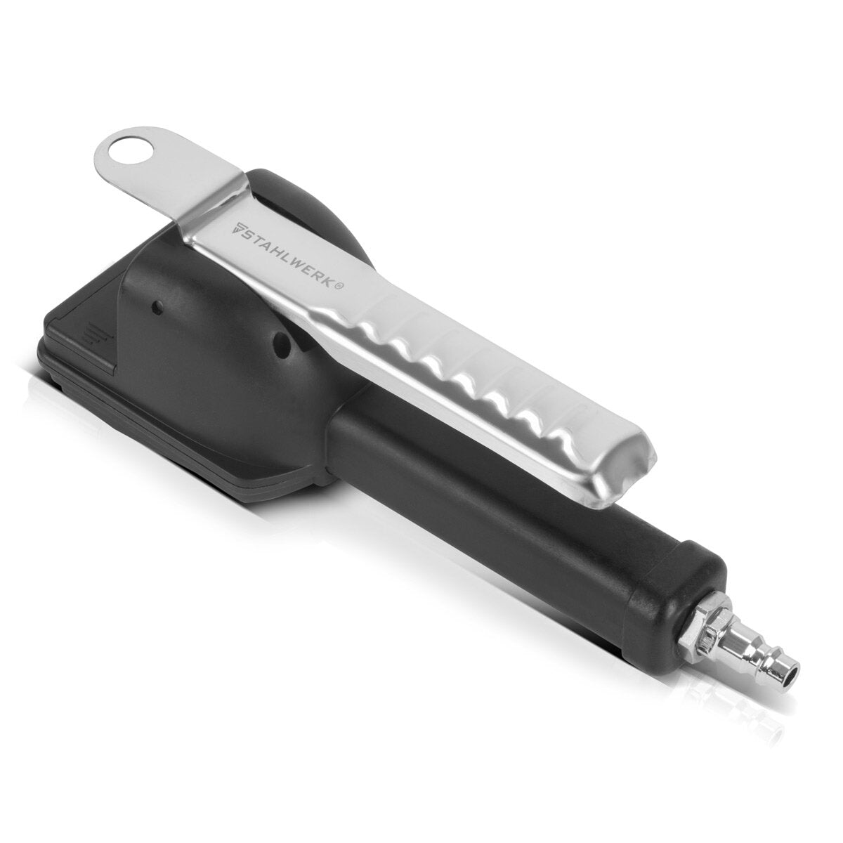 Pistola per gonfiaggio pneumatici digitale STAHLWERK DRP-18 ST | Gonfiatore per pneumatici ad aria compressa con manometro digitale | Manometro digitale per pneumatici per auto, camion, moto, biciclette | Campo di misura 0-18 Bar / 0-255 PSI