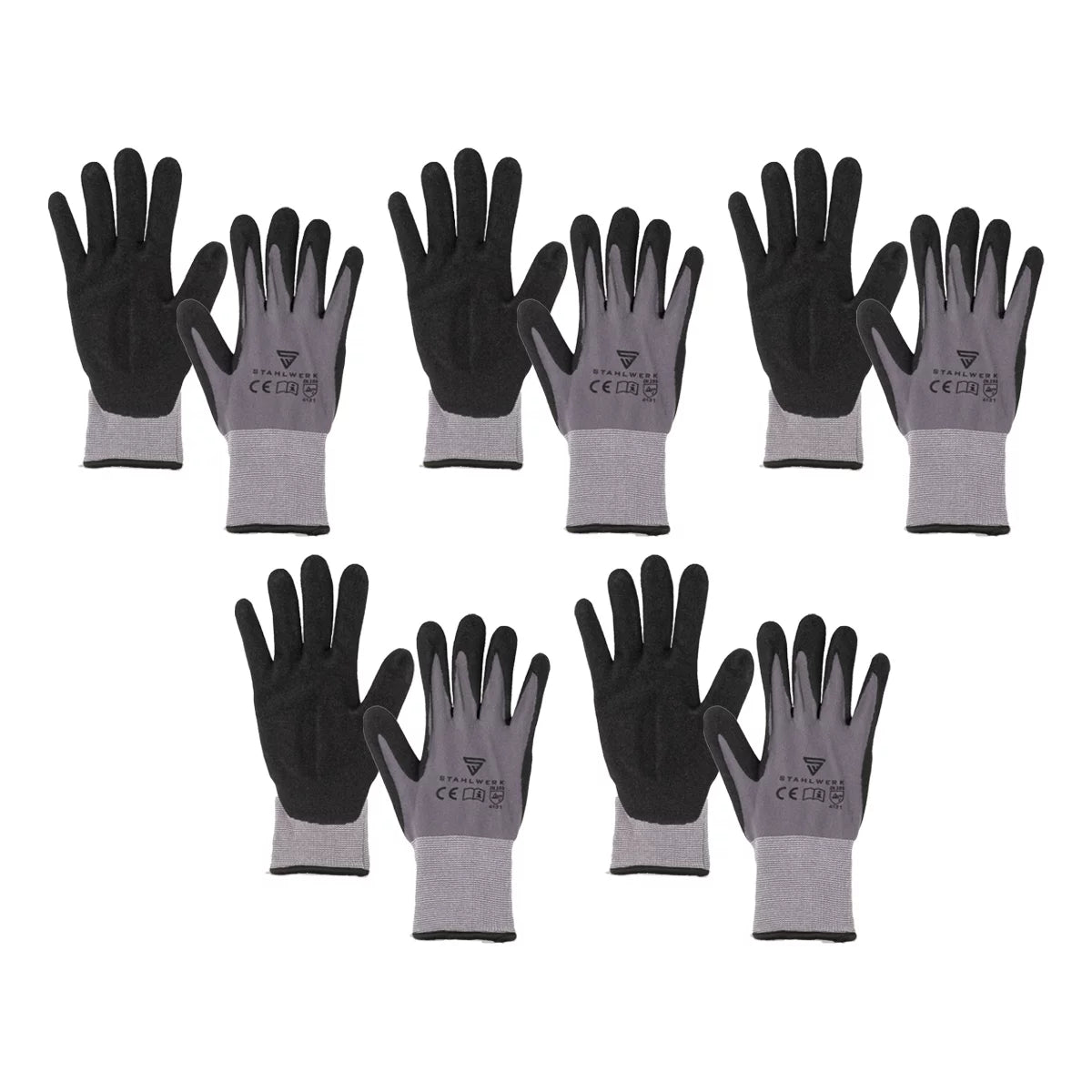 Set básico para cambio de neumáticos STAHLWERK con gato de maniobra extraplano de 3 t con rango de elevación de 75-510 mm, llave dinamométrica de 70-350 Nm y guantes de trabajo para cambiar neumáticos de vehículos