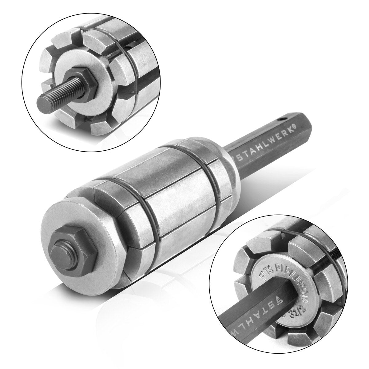 STAHLWERK pipe expander set 29-89 mm 3-piece exhaust pipe expander set | Pipe expander | Exhaust pipe former | Pipe spreader | Automotive tool for exhaust systems