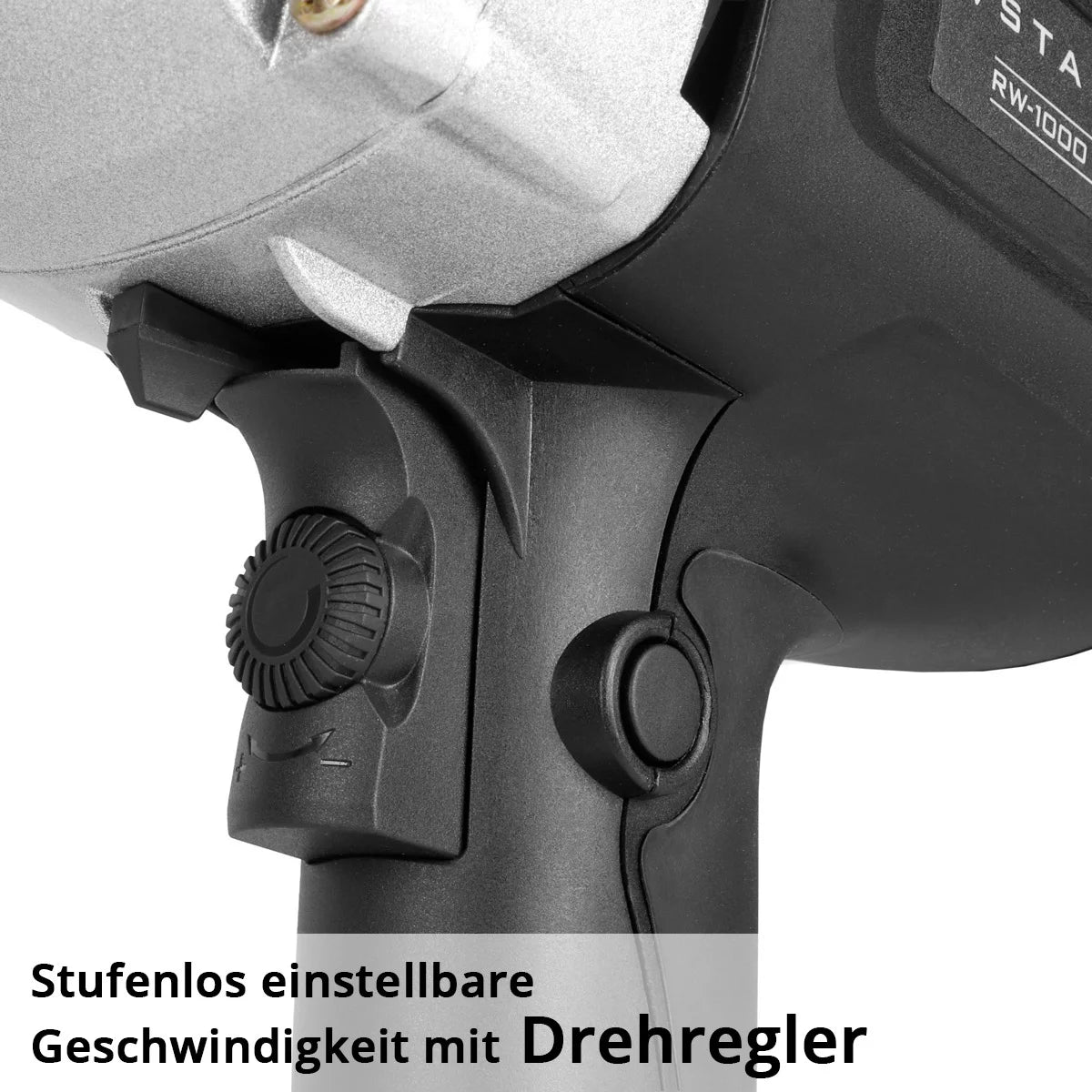 STAHLWERK Rührwerk RW-1000 ST | 1.000 W und 550 U/min | Elektrischer Mörtelrührer mit Zusatz-Quirl 120 x 600 mm | Drehzahlregelung und Rechts- Linkslauf | Betonrührer | Farbrührer | Farbmischer