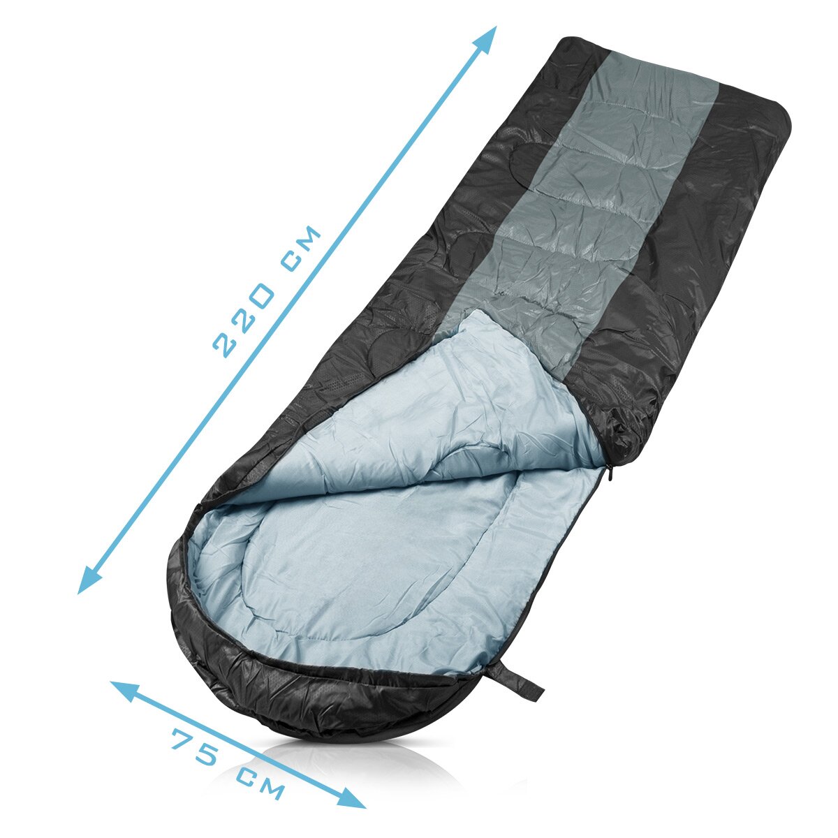 Saco de dormir STAHLWERK SB-400 ST hasta -15°C Saco de dormir para exterior 4 estaciones | Saco de dormir para acampar | Saco de dormir momia | Saco de dormir de viaje | Saco de dormir de verano e invierno.