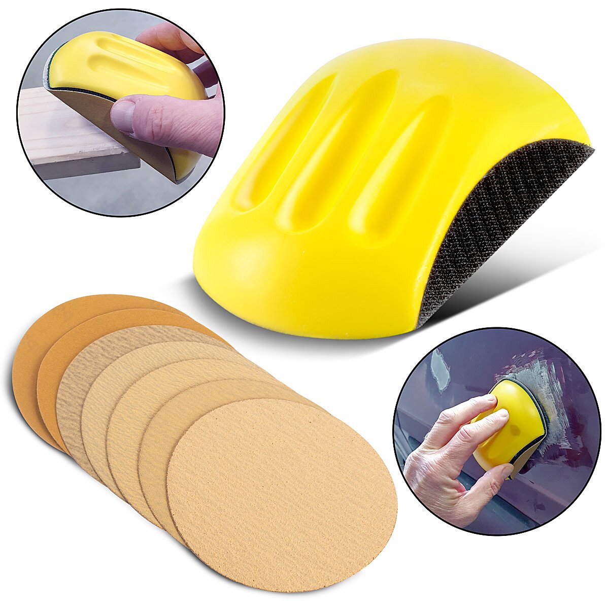 STAHLWERK hand sanding block set with P80 | P100 | P120 | P150 | P180 | P240 | P320 grit sanding block | Abrasive sponge | Hand sander made of PU foam with Velcro abrasive 85 x 125 mm