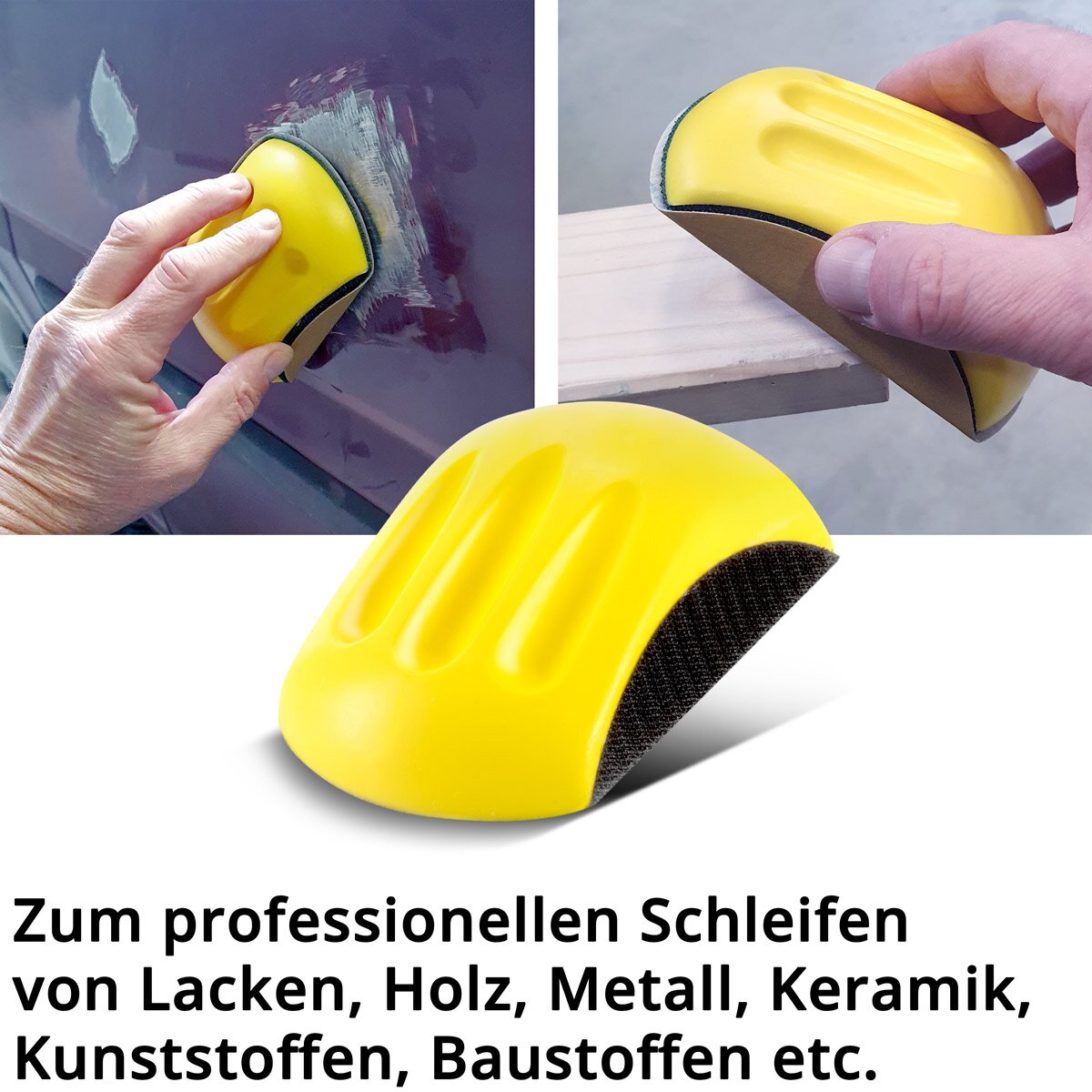 STAHLWERK hand sanding block set with P80 | P100 | P120 | P150 | P180 | P240 | P320 grit sanding block | Abrasive sponge | Hand sander made of PU foam with Velcro abrasive 85 x 125 mm