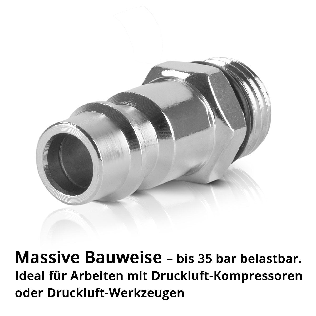 STAHLWERK 5er Set Druckluft-Schnellkupplung Stecknippel NW 7.2 mit 1/4 Zoll Außengewinde, Stecknippel | Kupplung | Stecker | Adapter | Zubehör für Druckluft-Kompressoren