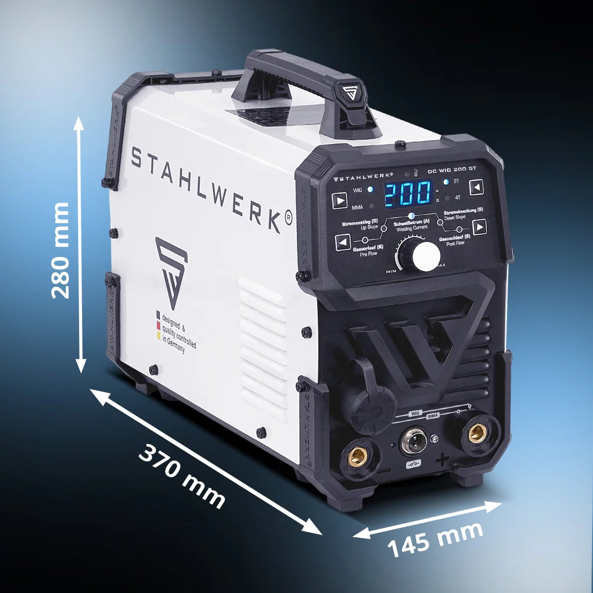 STAHLWERK DC TIG 200 ST - ensemble complet d'équipement - poste à souder TIG combiné avec 200 A et MMA, soudage de l'acier, de l'acier inoxydable et bien plus encore. (pas de soudure ALU)