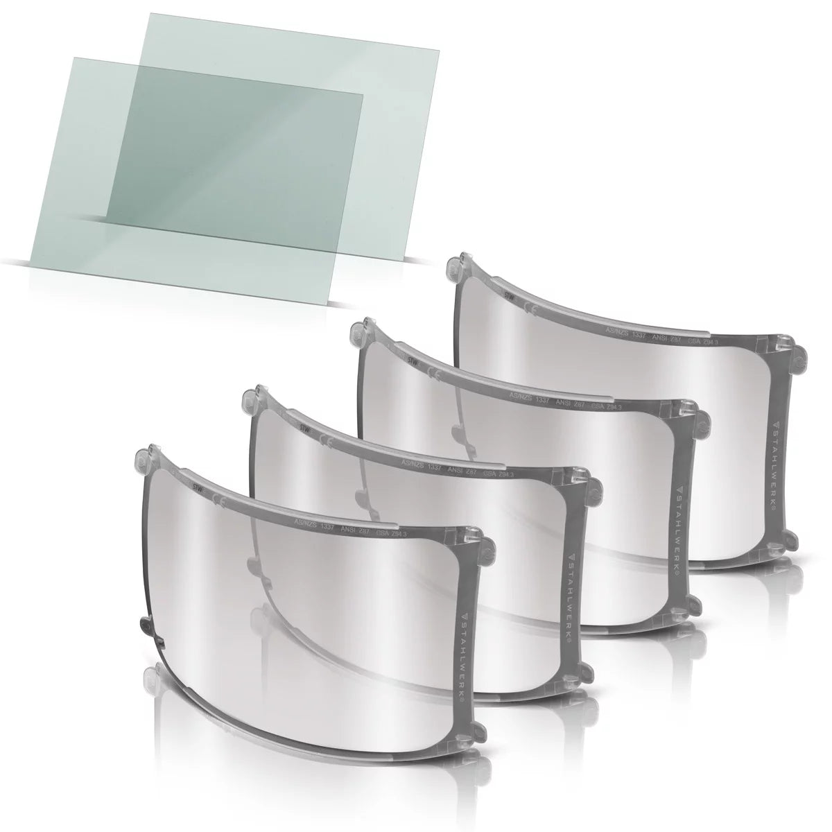 STAHLWERK Welding Helmet Lenses Set of 6, Inner Replacement Lenses | Welding protection glass | Replacement lenses for fully automatic welding helmets | MASTER